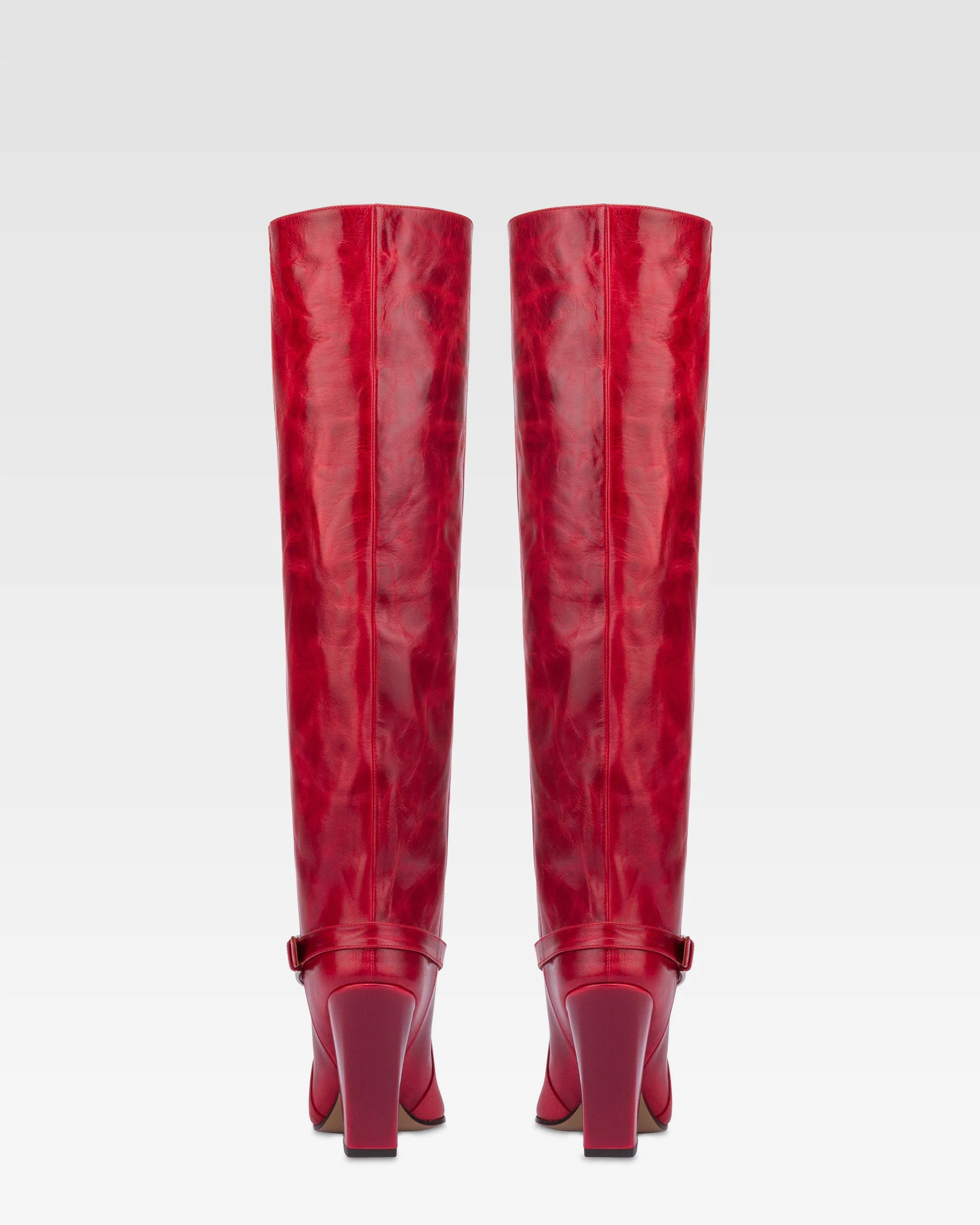 Tall, knee-high boots in shiny fiesta vintage leather 4 Tall, knee-high boots in shiny fiesta vintage leather