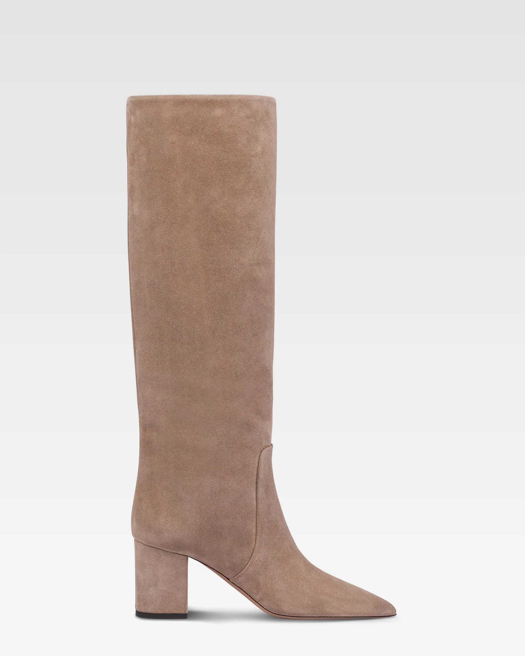 Knee-high boots in soft koala suede leather