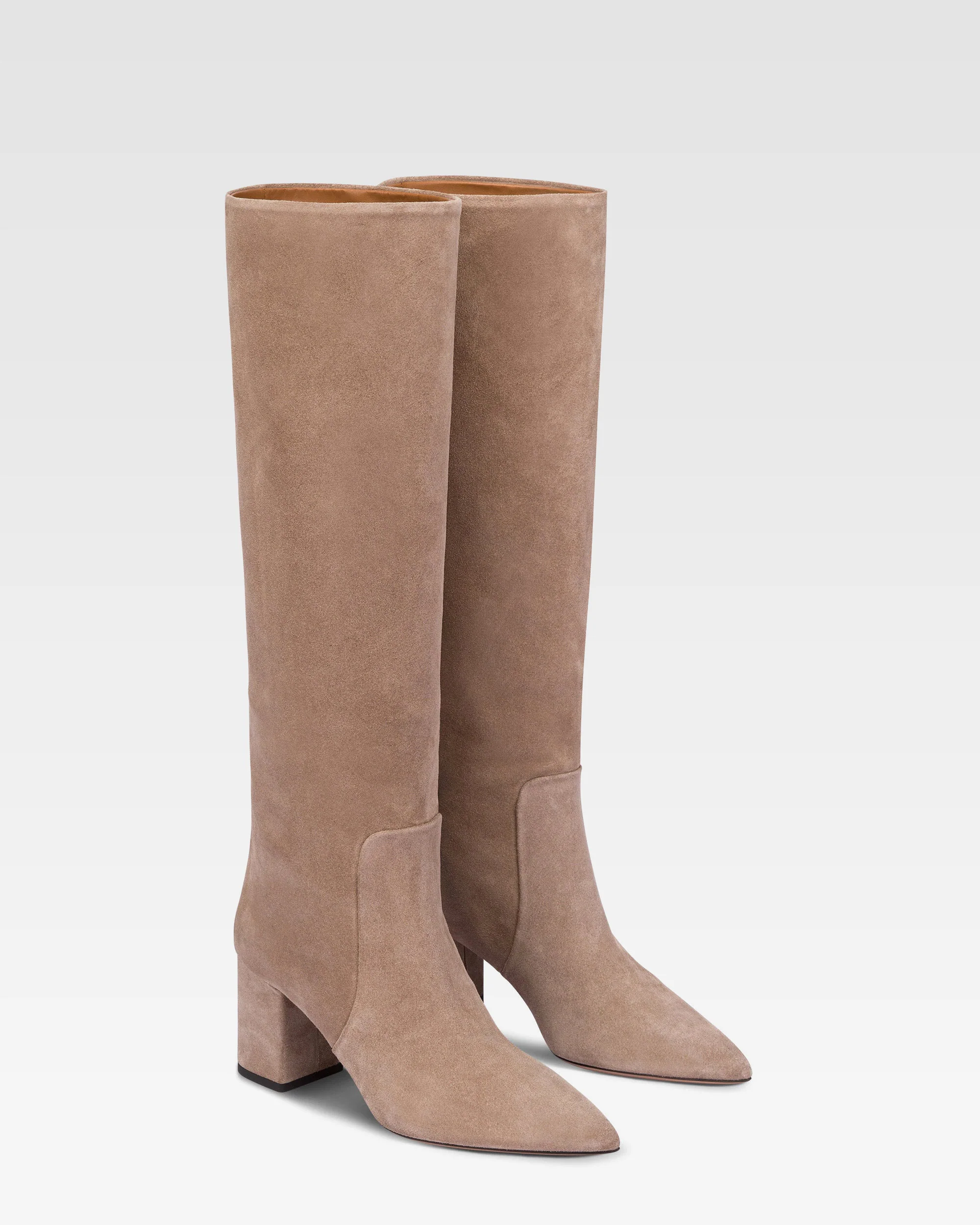 Knee-high boots in soft koala suede leather