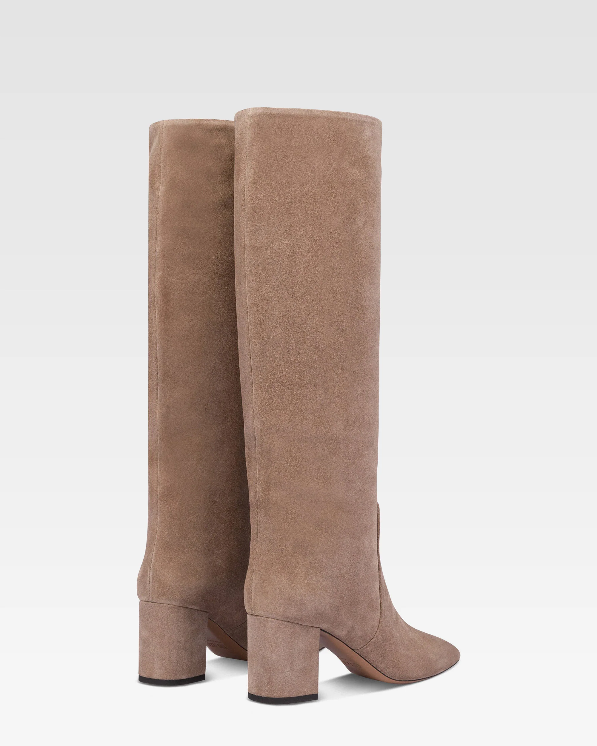 Knee-high boots in soft koala suede leather