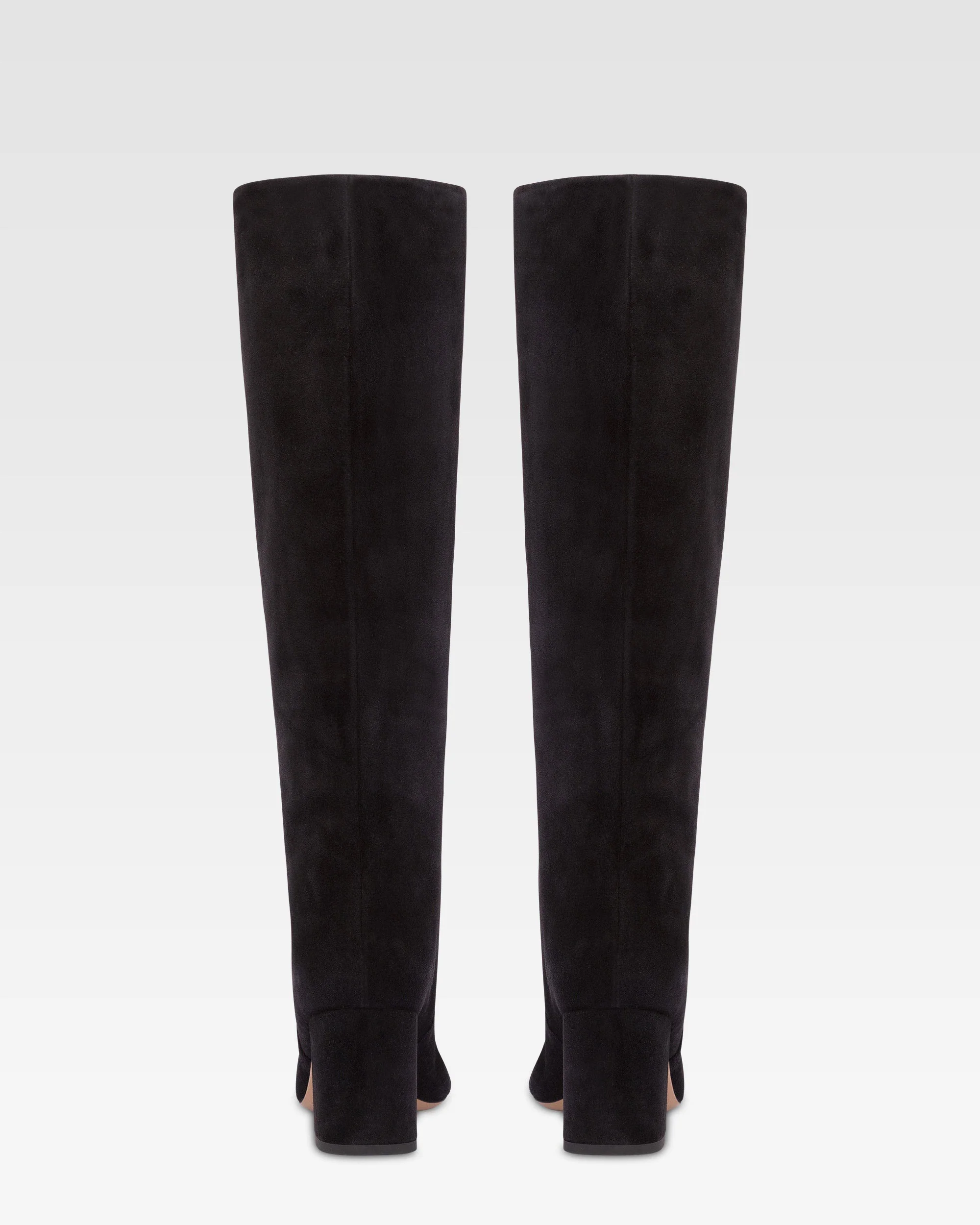 Knee-high boots in soft off-black suede leather 4 Knee-high boots in soft off-black suede leather