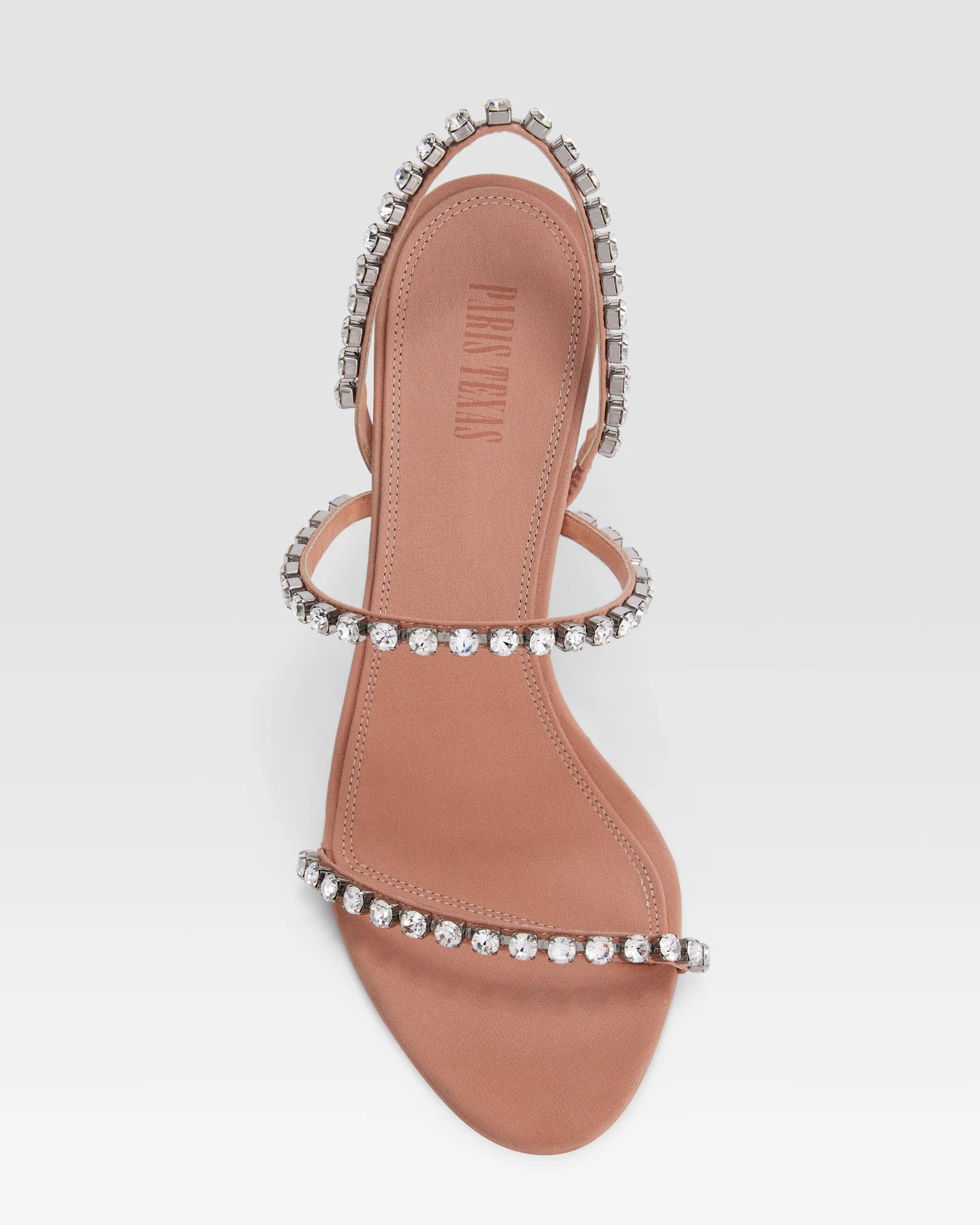 Slingback sandals in amber crepe satin with stud detailing