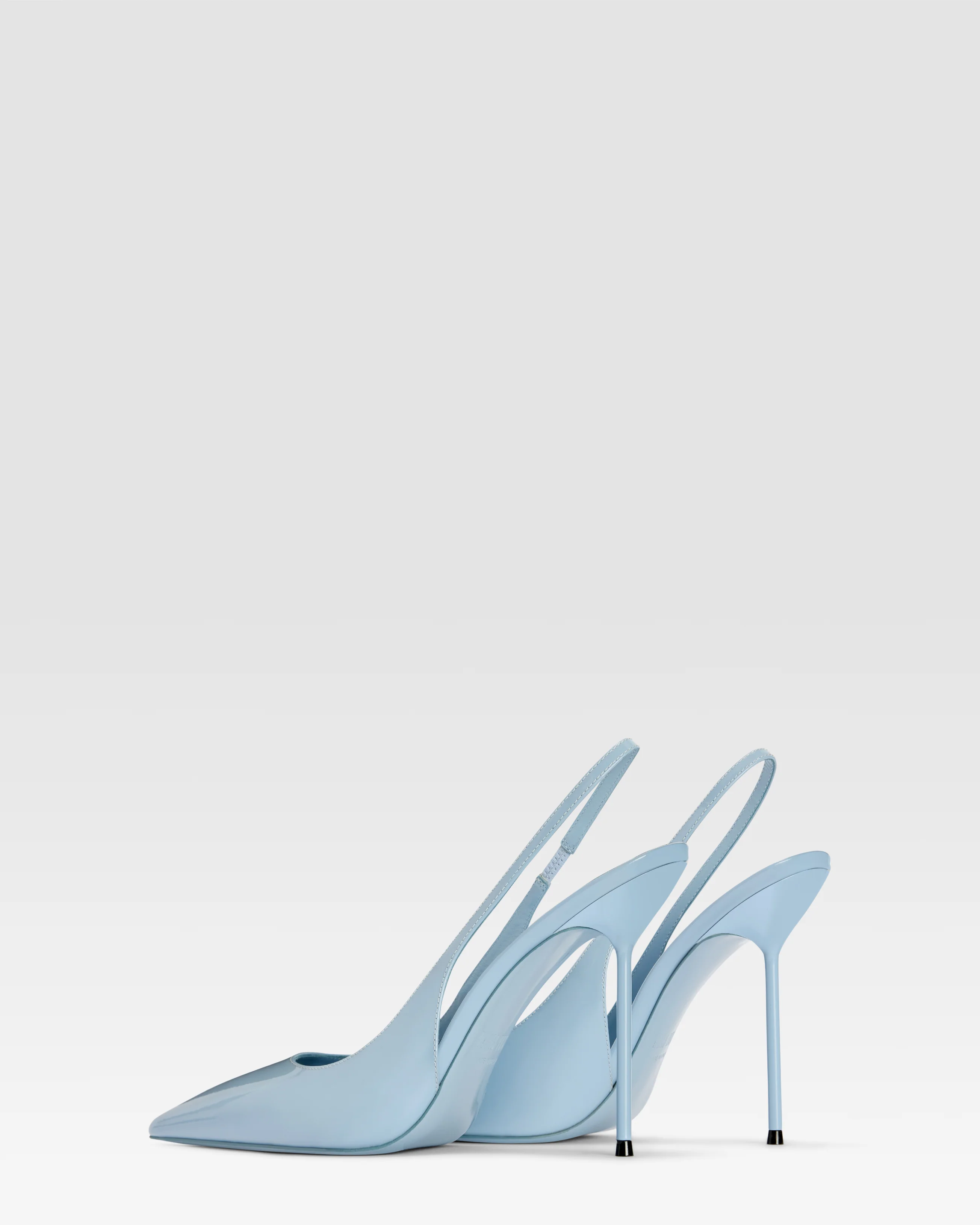 Slingbacks in denim-colored patent leather 3 Slingbacks in denim-colored patent leather