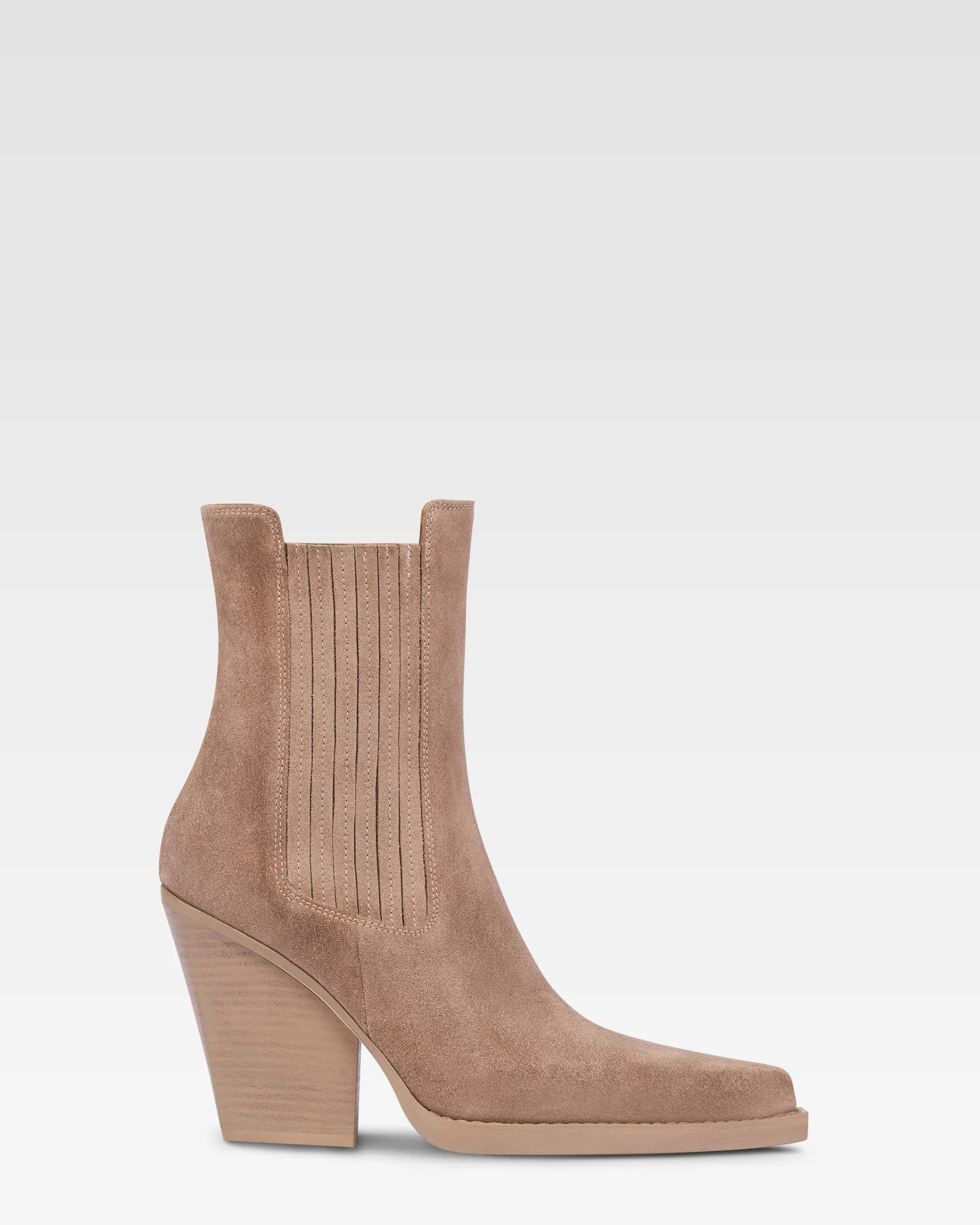 Square-toe ankle boots in koala suede leather