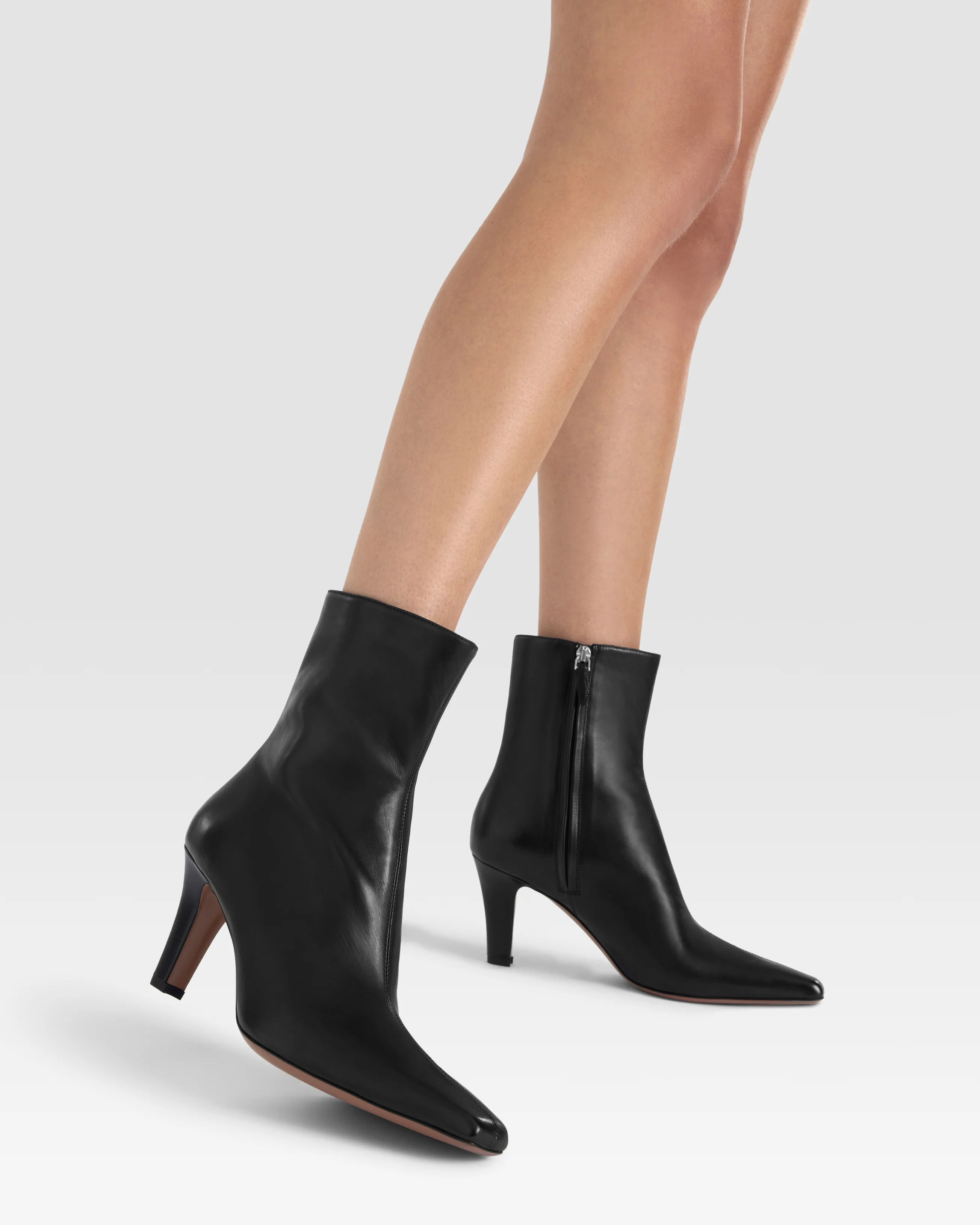 Ankle boots in black calf leather