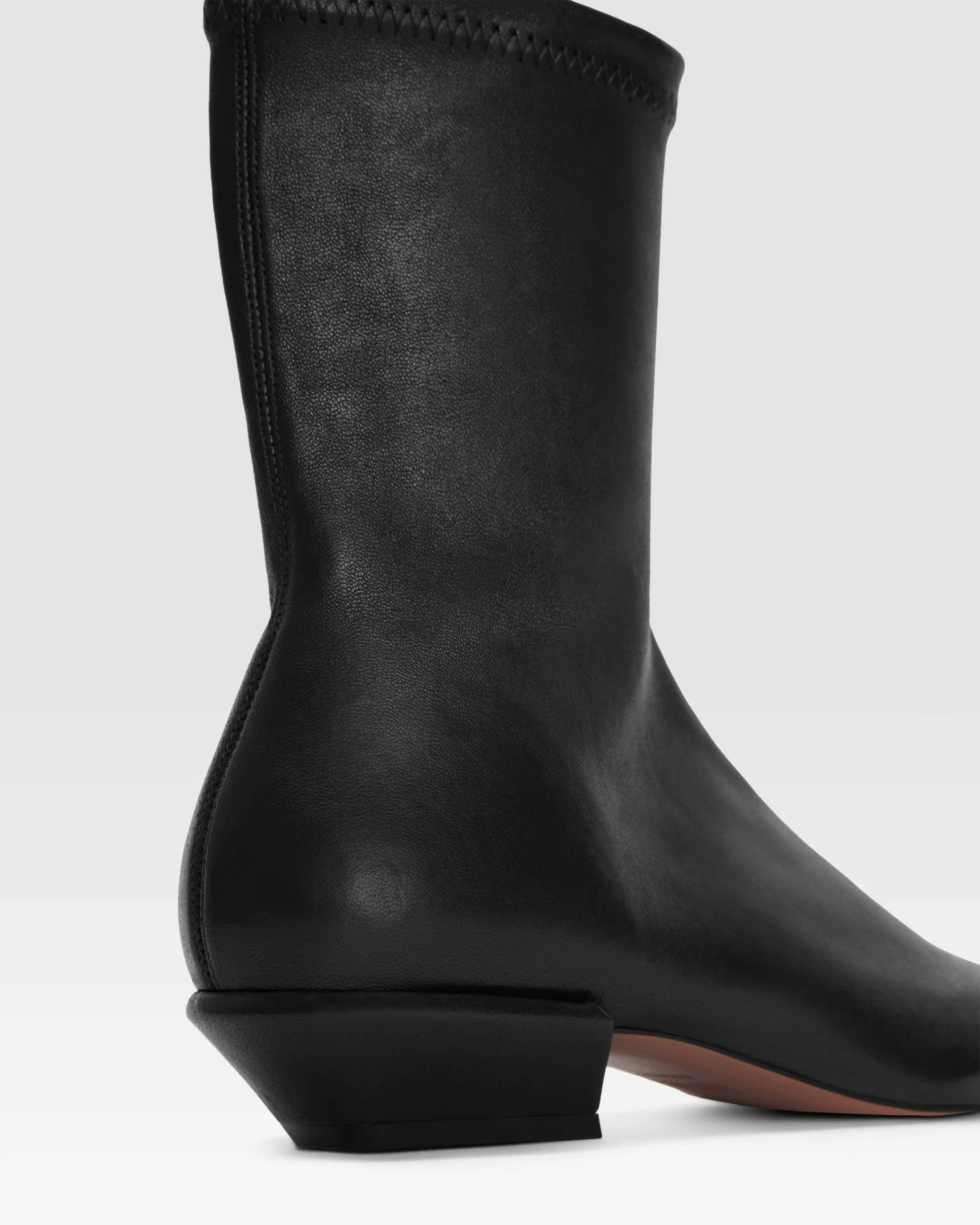 Ankle boots in black stretch leather 4 Ankle boots in black stretch leather
