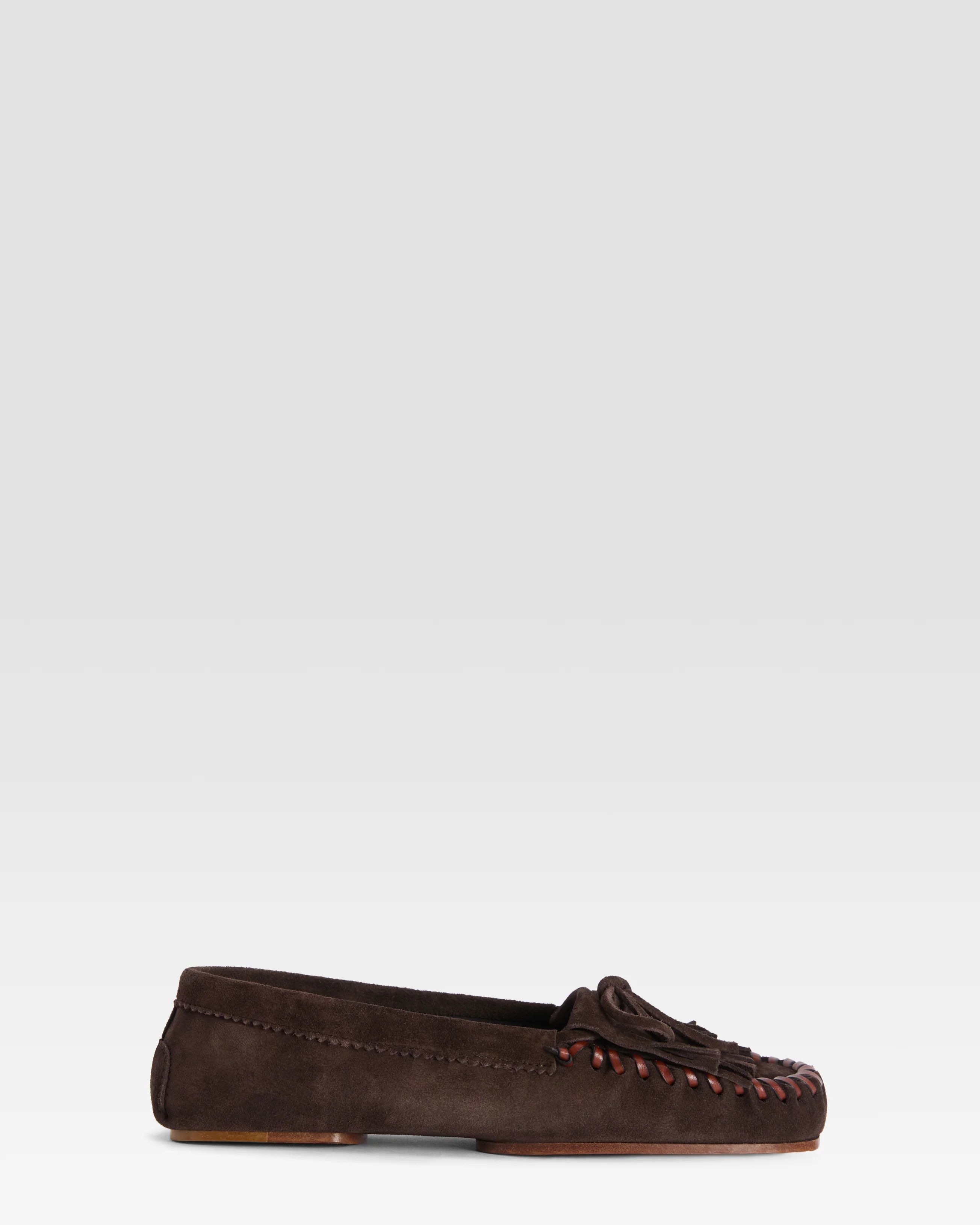 Loafers in ebony calf suede leather