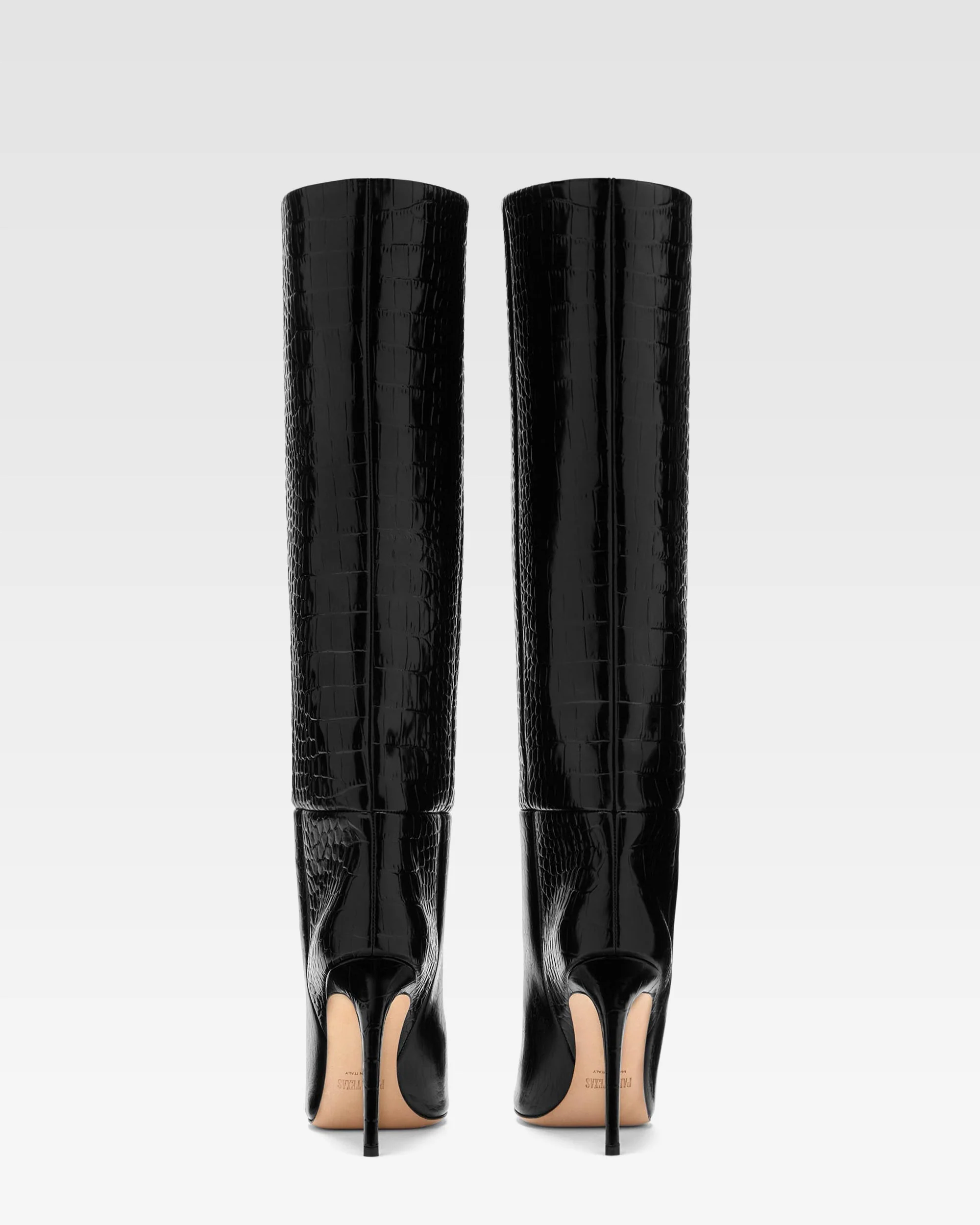 Black croc-effect leather stiletto boots 4 Black croc-effect leather stiletto boots