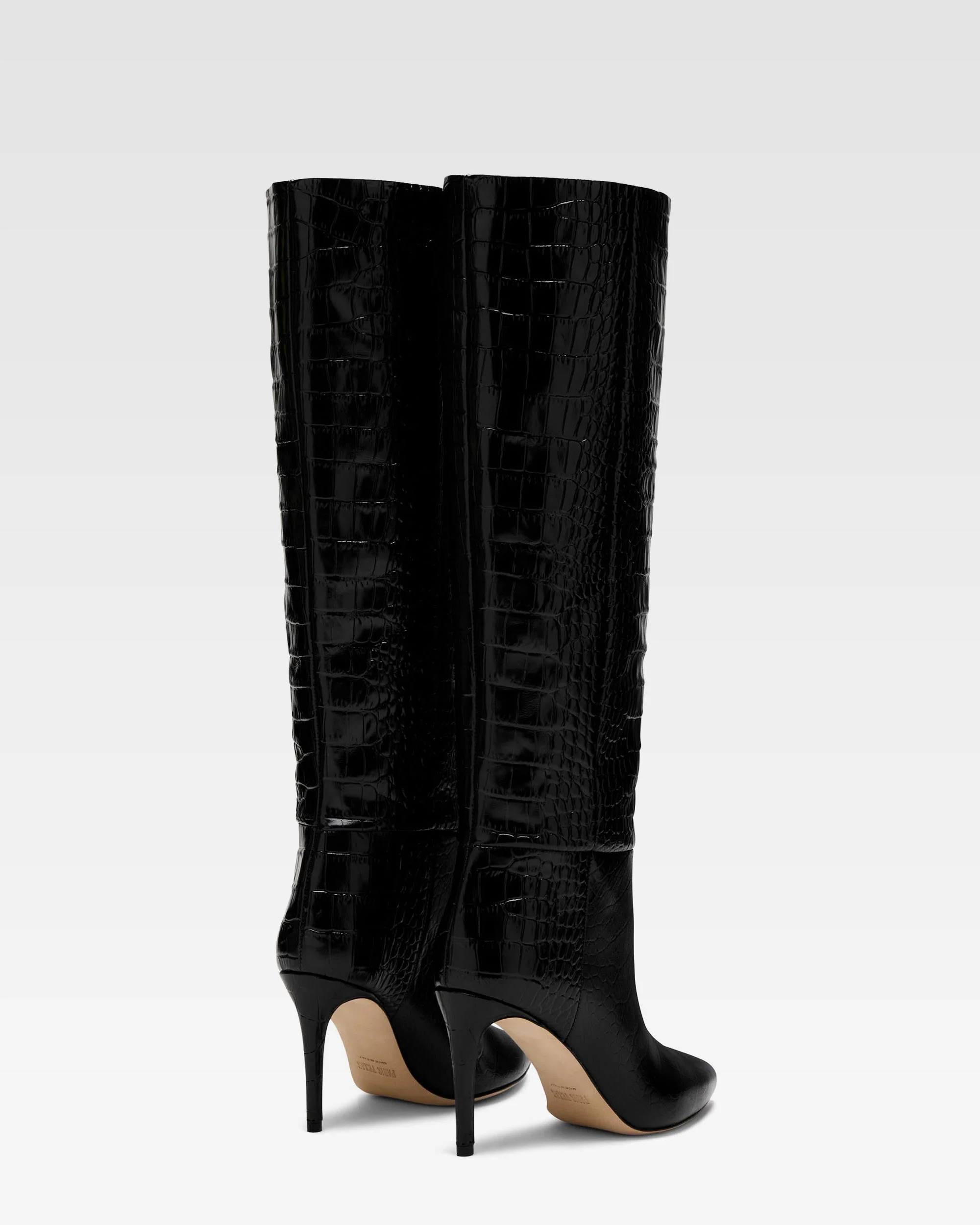 Black croc-effect leather heel 85 boots 3 Black croc-effect leather heel 85 boots