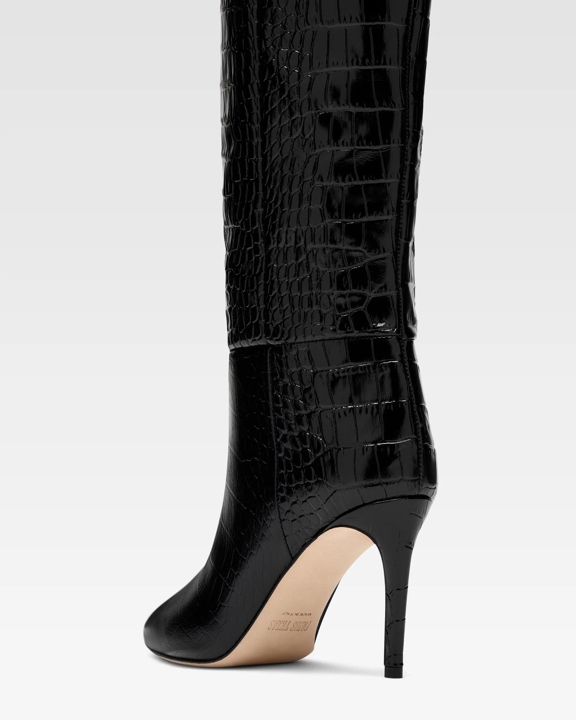 Black croc-effect leather heel 85 boots 5 Black croc-effect leather heel 85 boots