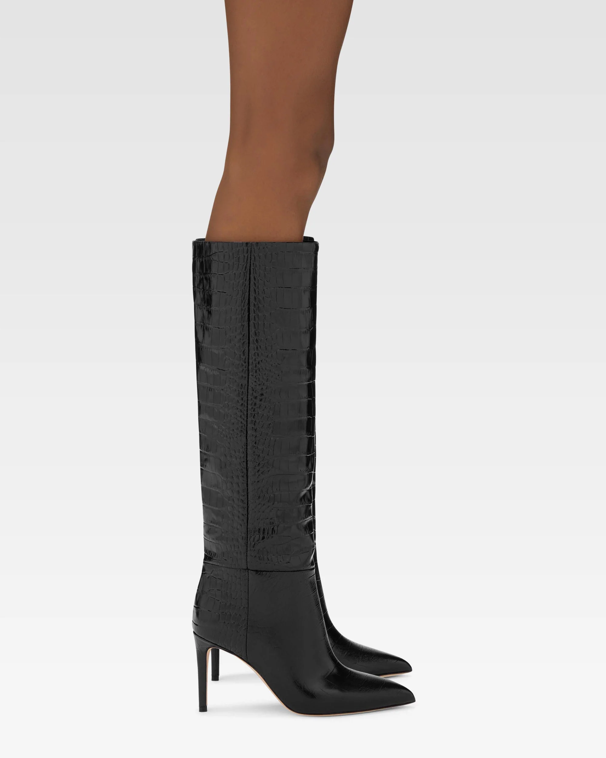 Black croc-effect leather heel 85 boots 6 Black croc-effect leather heel 85 boots