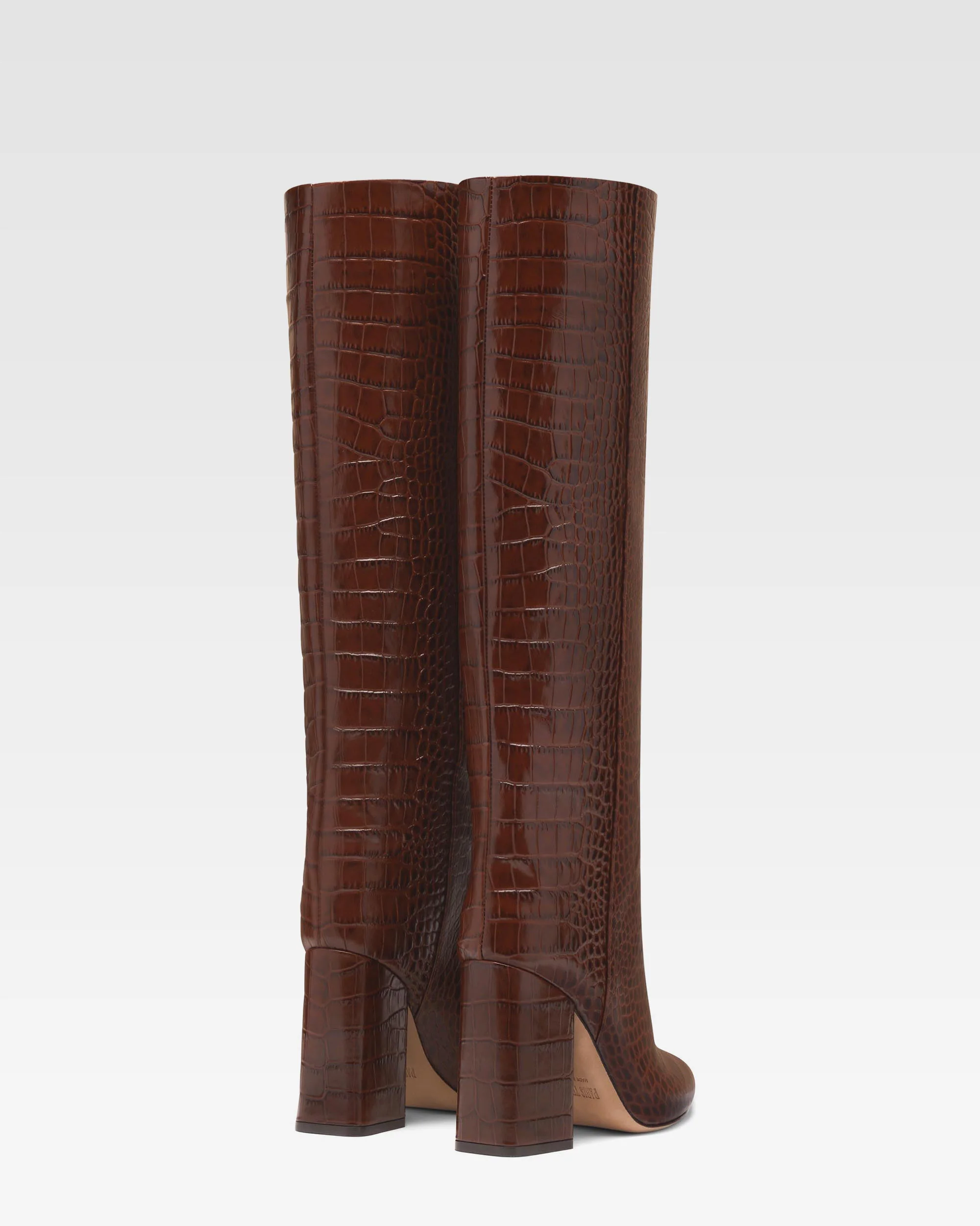 Chocolate brown croc-effect leather boots 3 Chocolate brown croc-effect leather boots