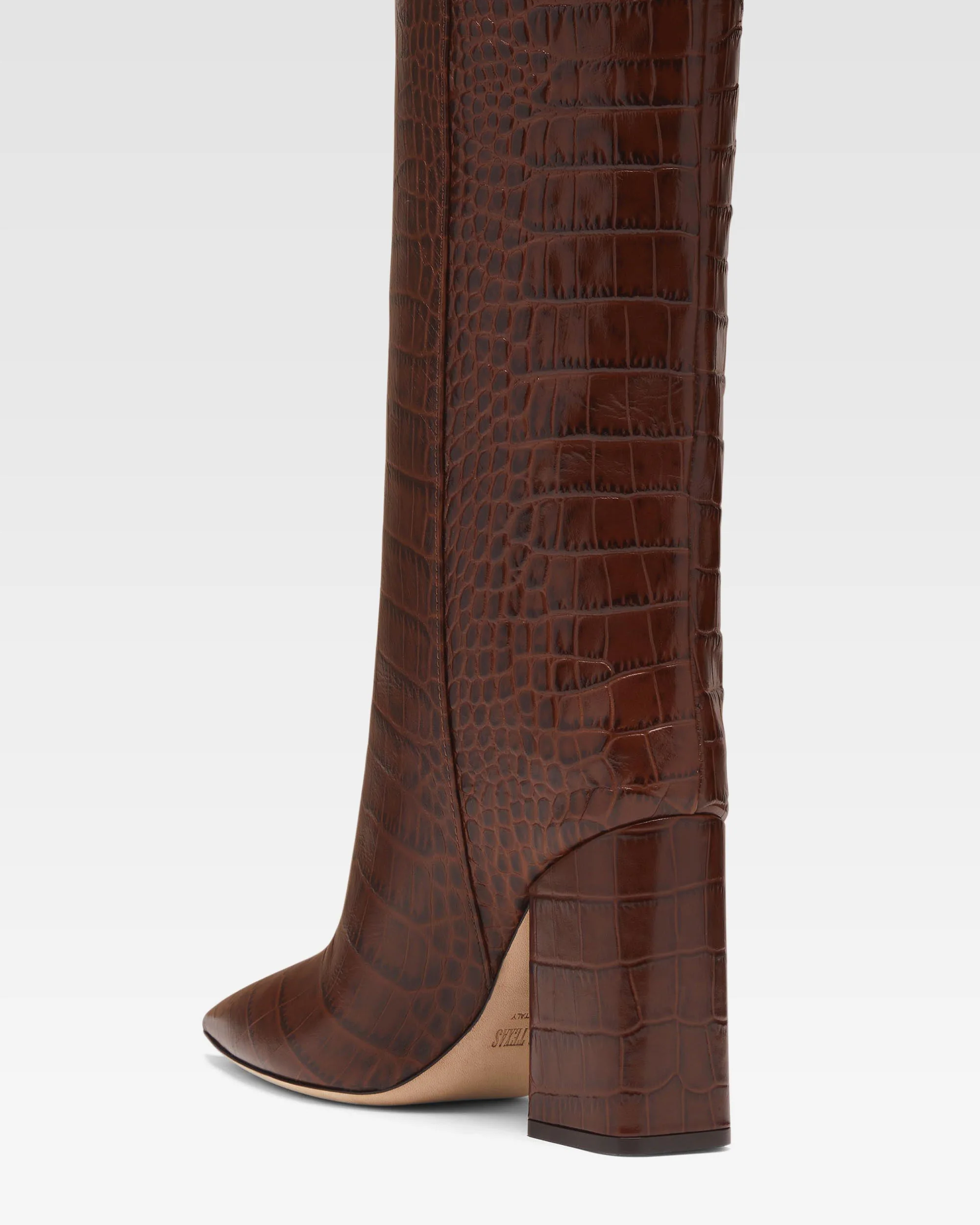 Chocolate brown croc-effect leather boots 5 Chocolate brown croc-effect leather boots
