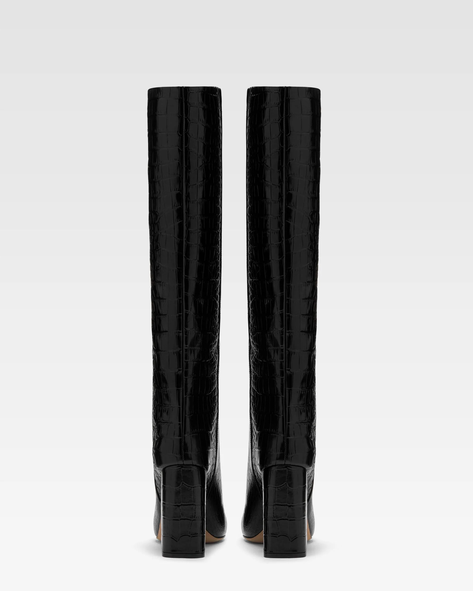 Black croc-effect leather boots 4 Black croc-effect leather boots