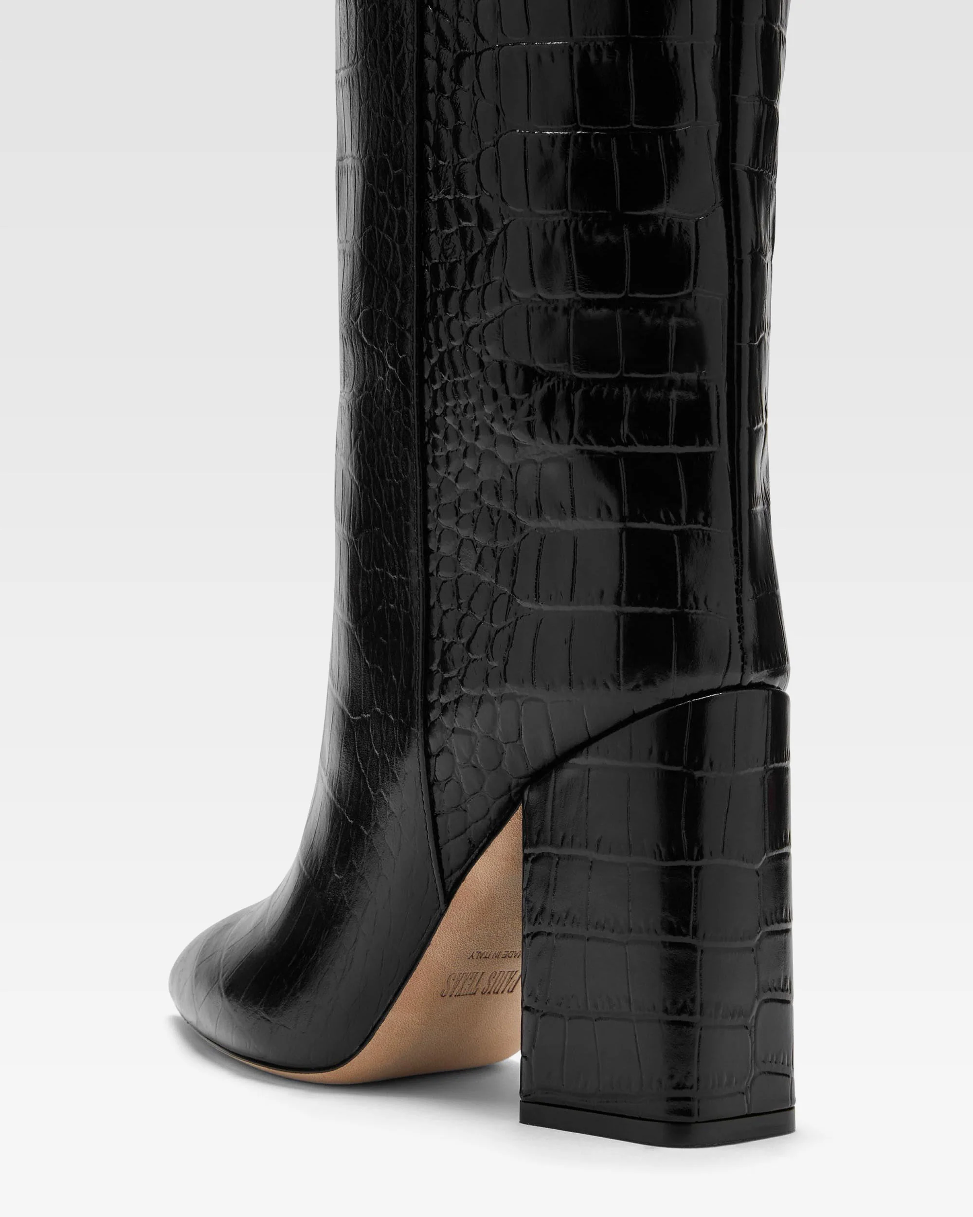 Black croc-effect leather boots 5 Black croc-effect leather boots