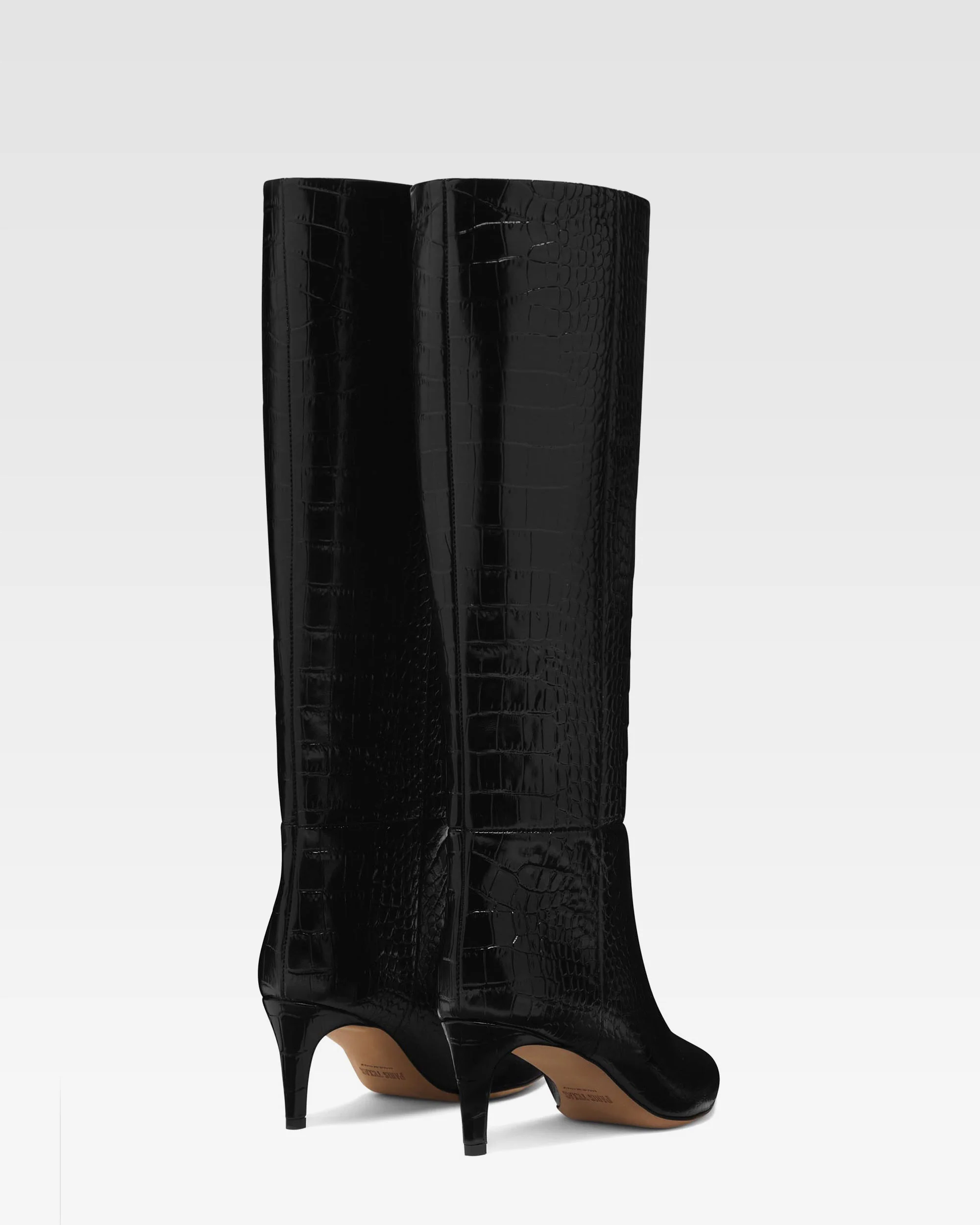 Black croc-effect leather heel 60 boots 3 Black croc-effect leather heel 60 boots