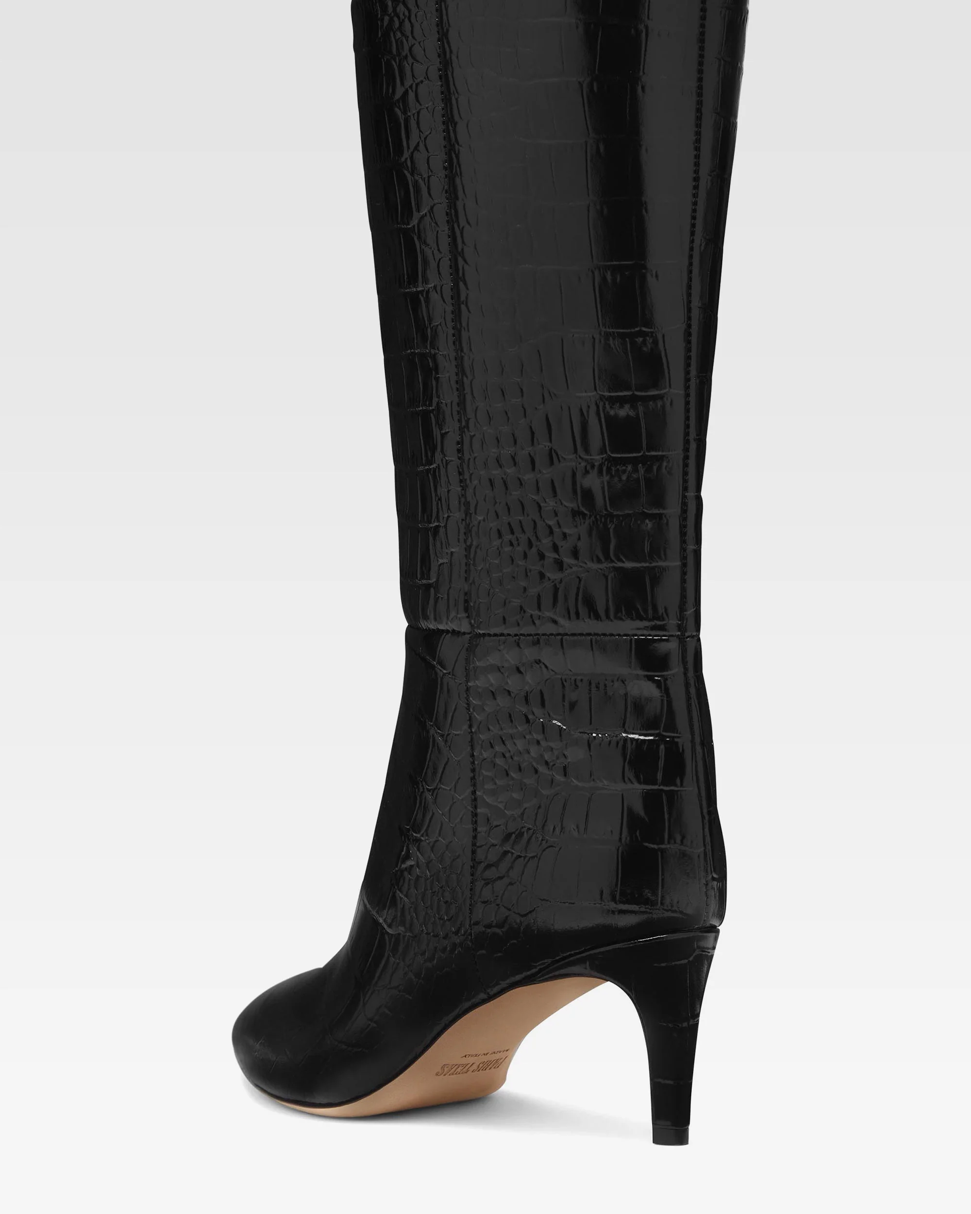 Black croc-effect leather heel 60 boots 5 Black croc-effect leather heel 60 boots
