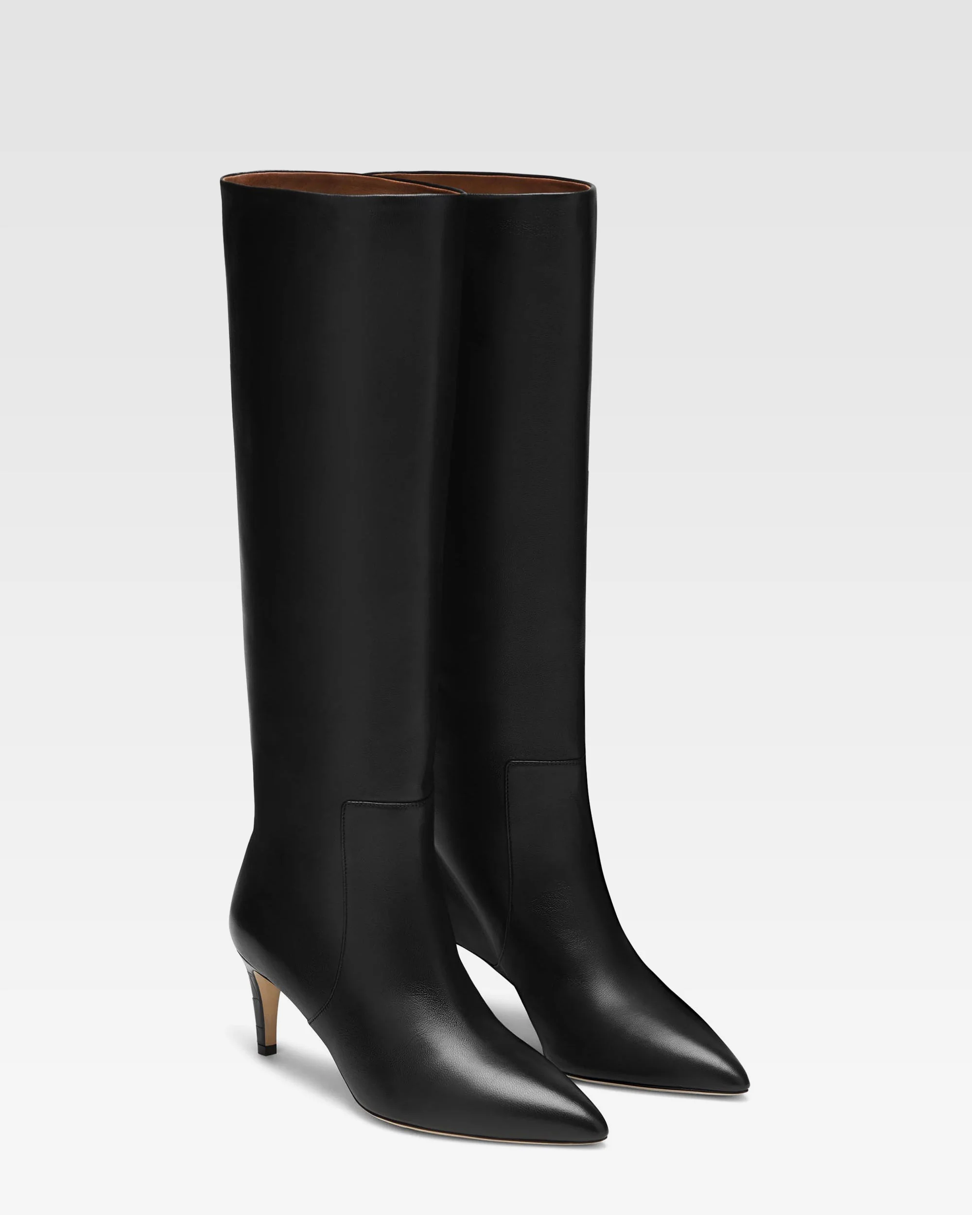 Black nappa leather heel 60 boots