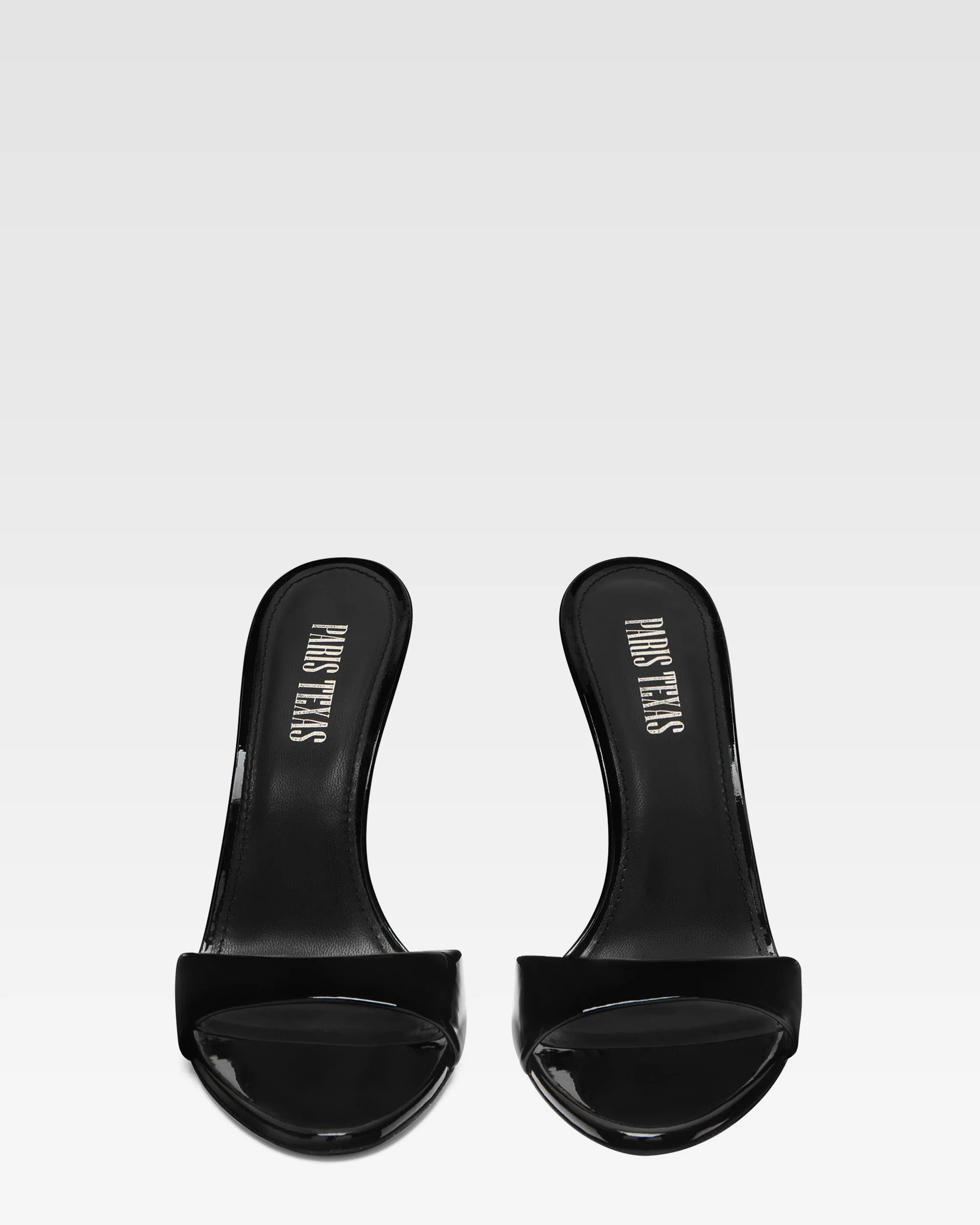 Black patent leather mule