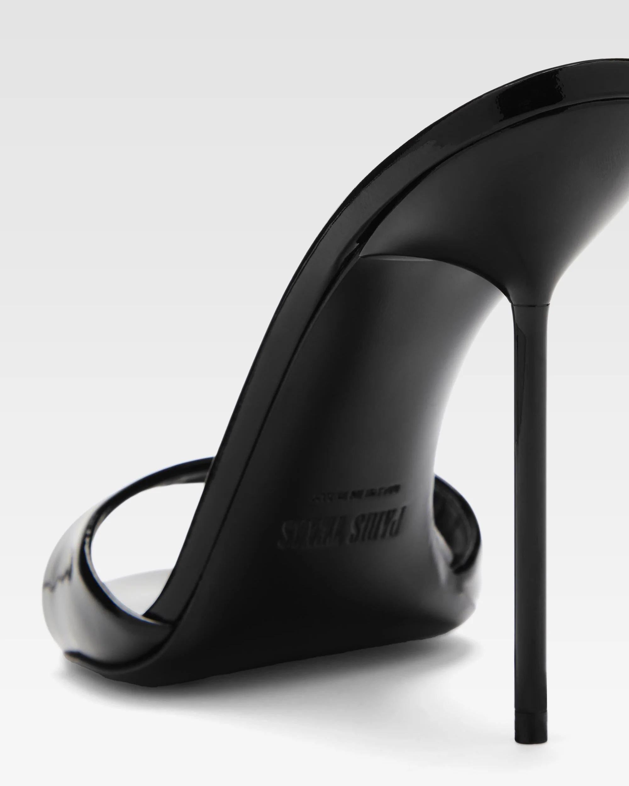 Black patent leather mule