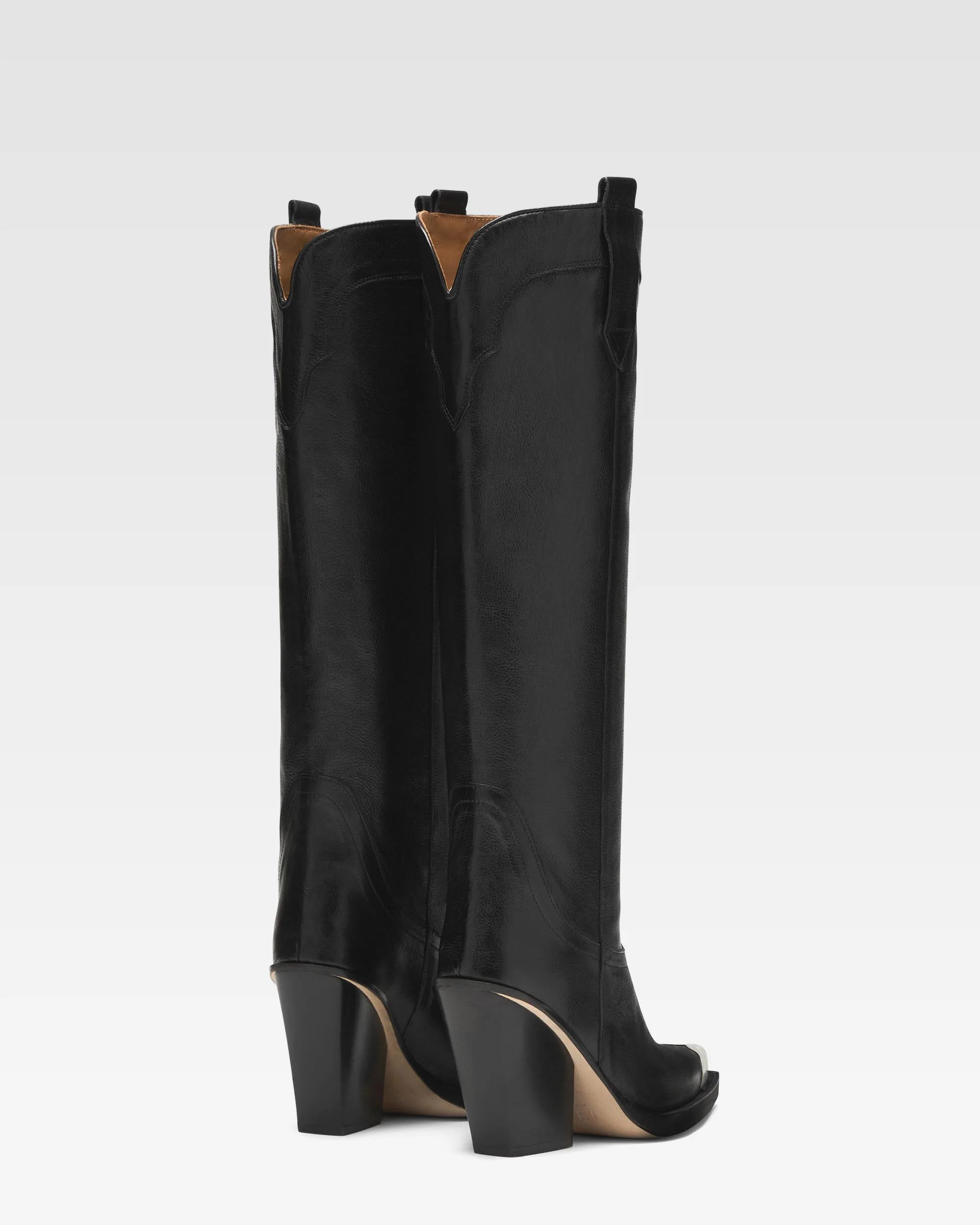 Black leather embellished toe boot 3 Black leather embellished toe boot