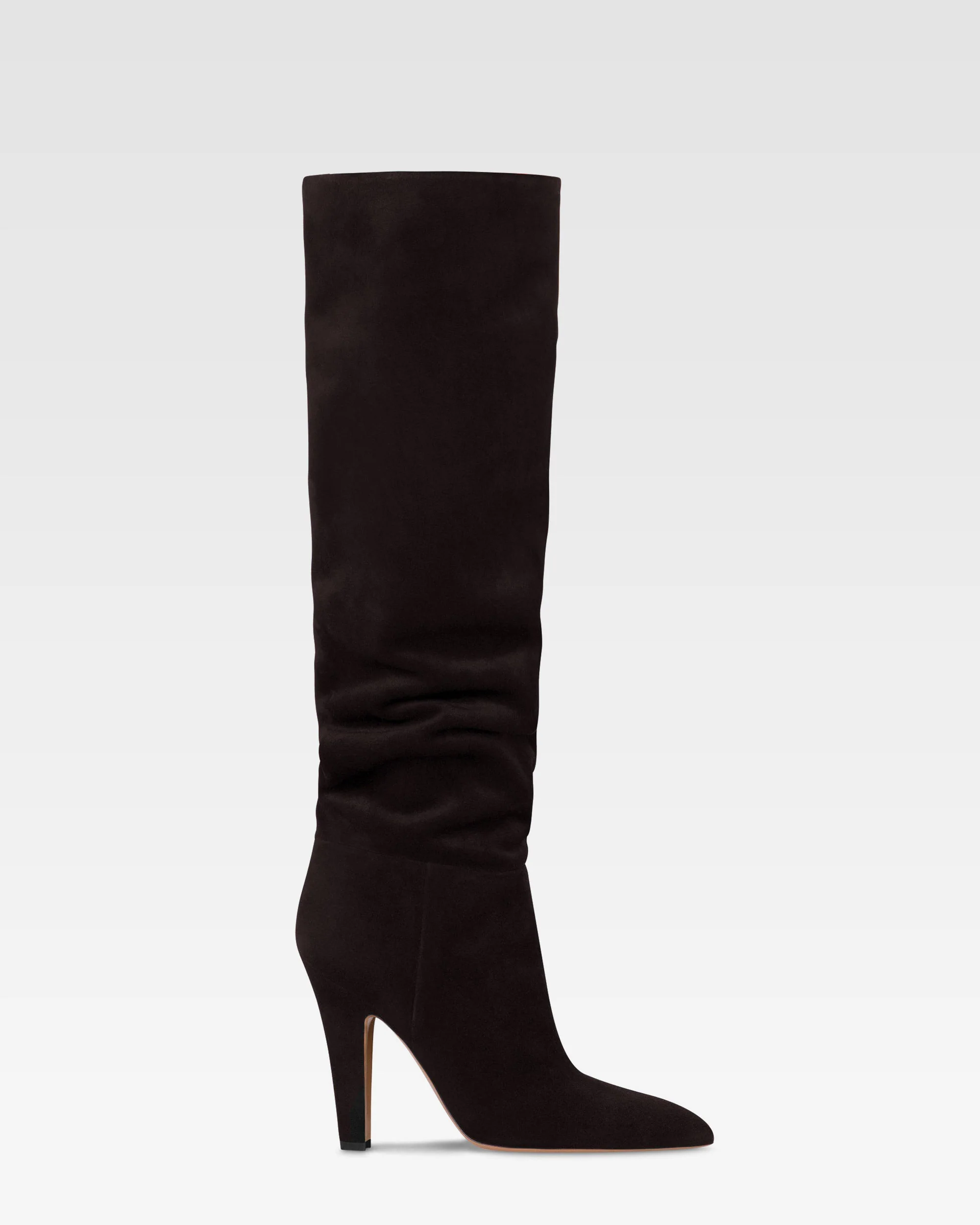 Boots in ebony calf suede leather.