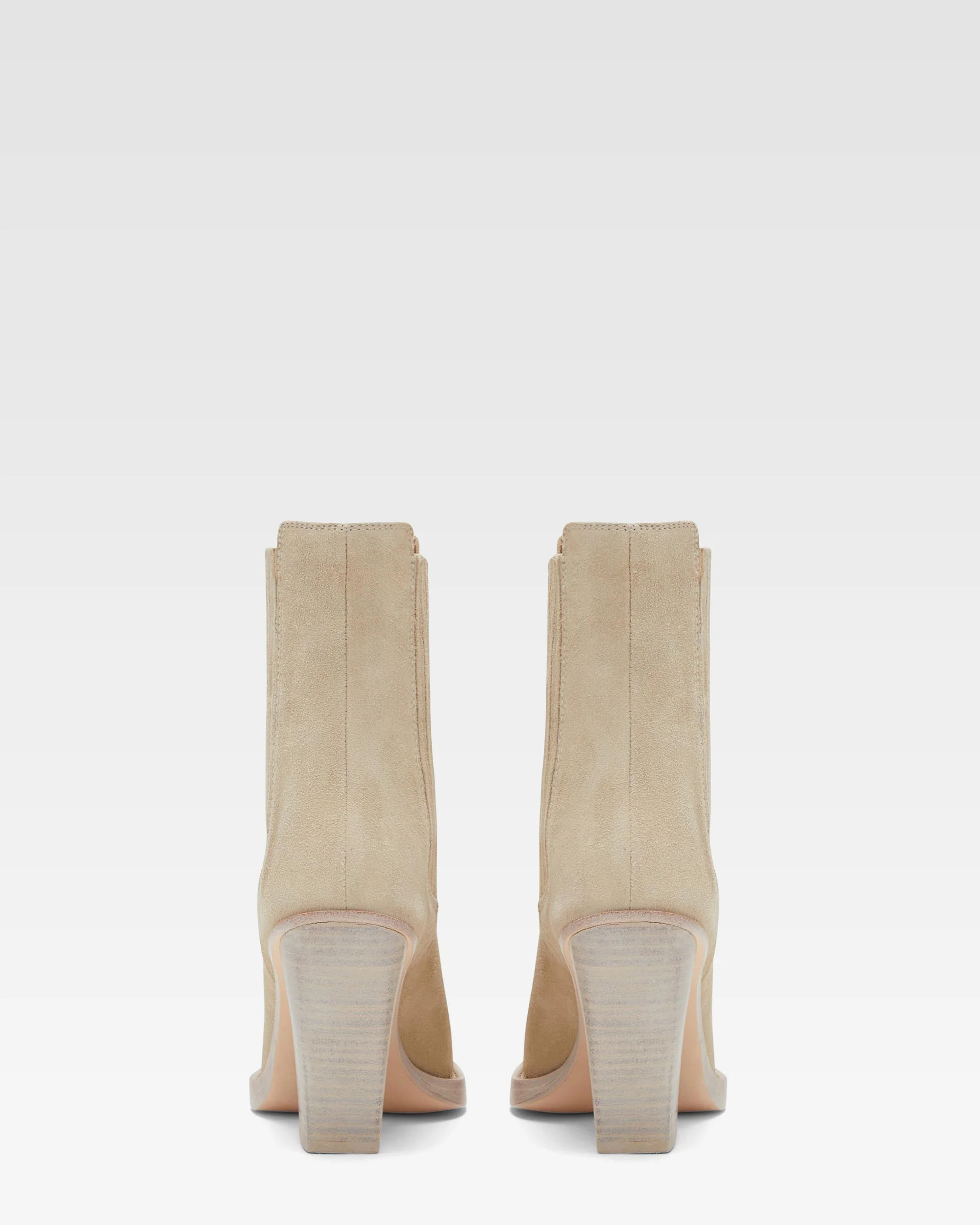 Angora calf suede ankle boots