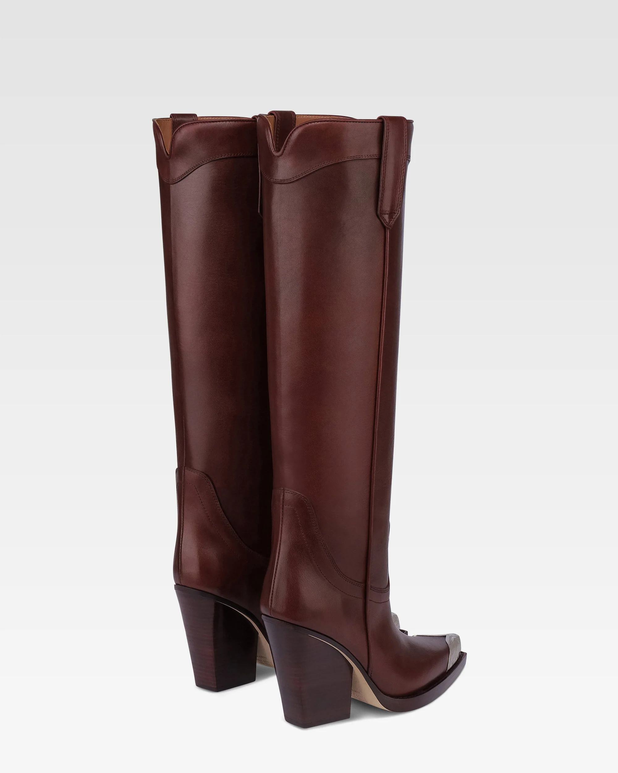 Texan boots in rouge noir calf leather 3 Texan boots in rouge noir calf leather