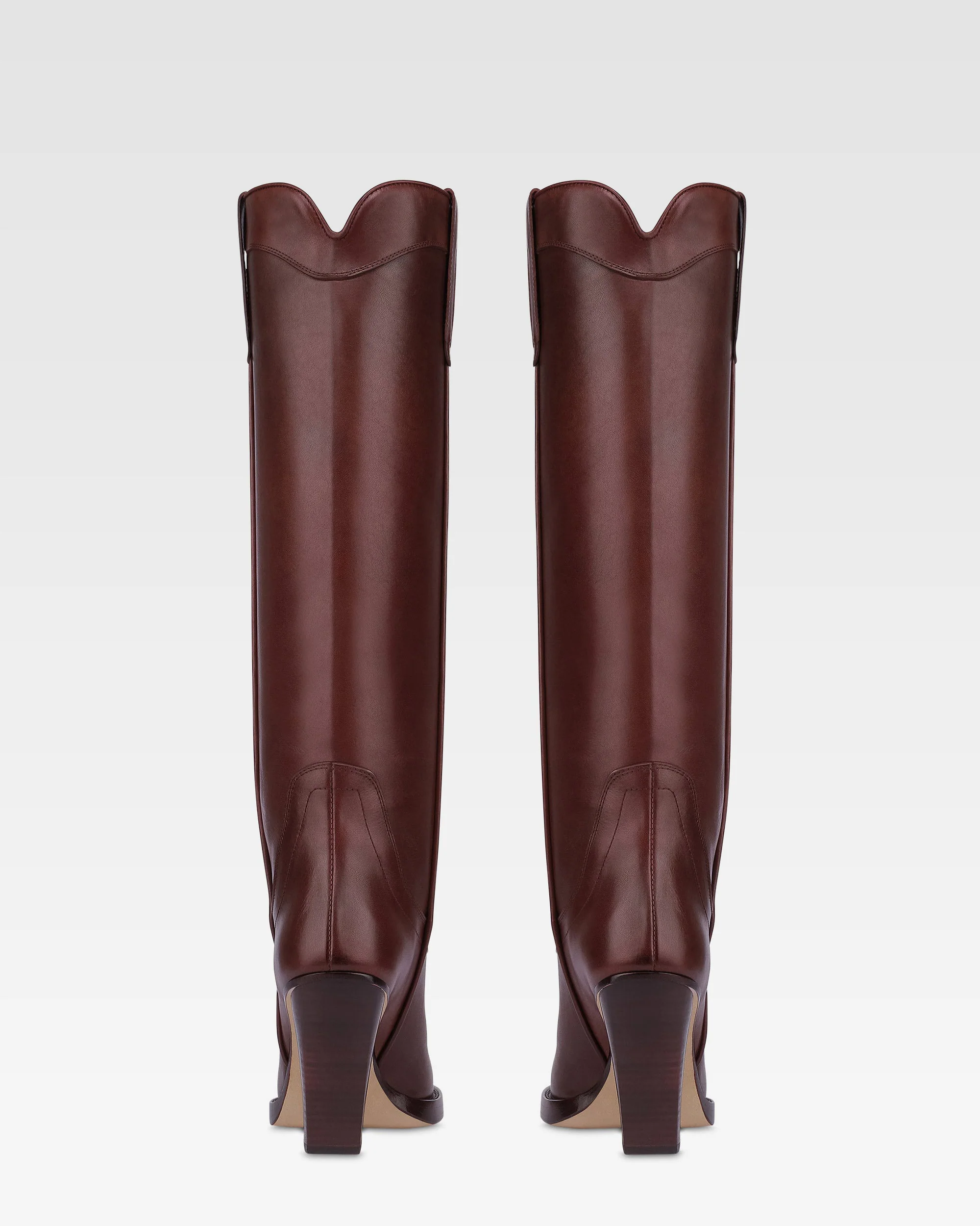 Texan boots in rouge noir calf leather 4 Texan boots in rouge noir calf leather