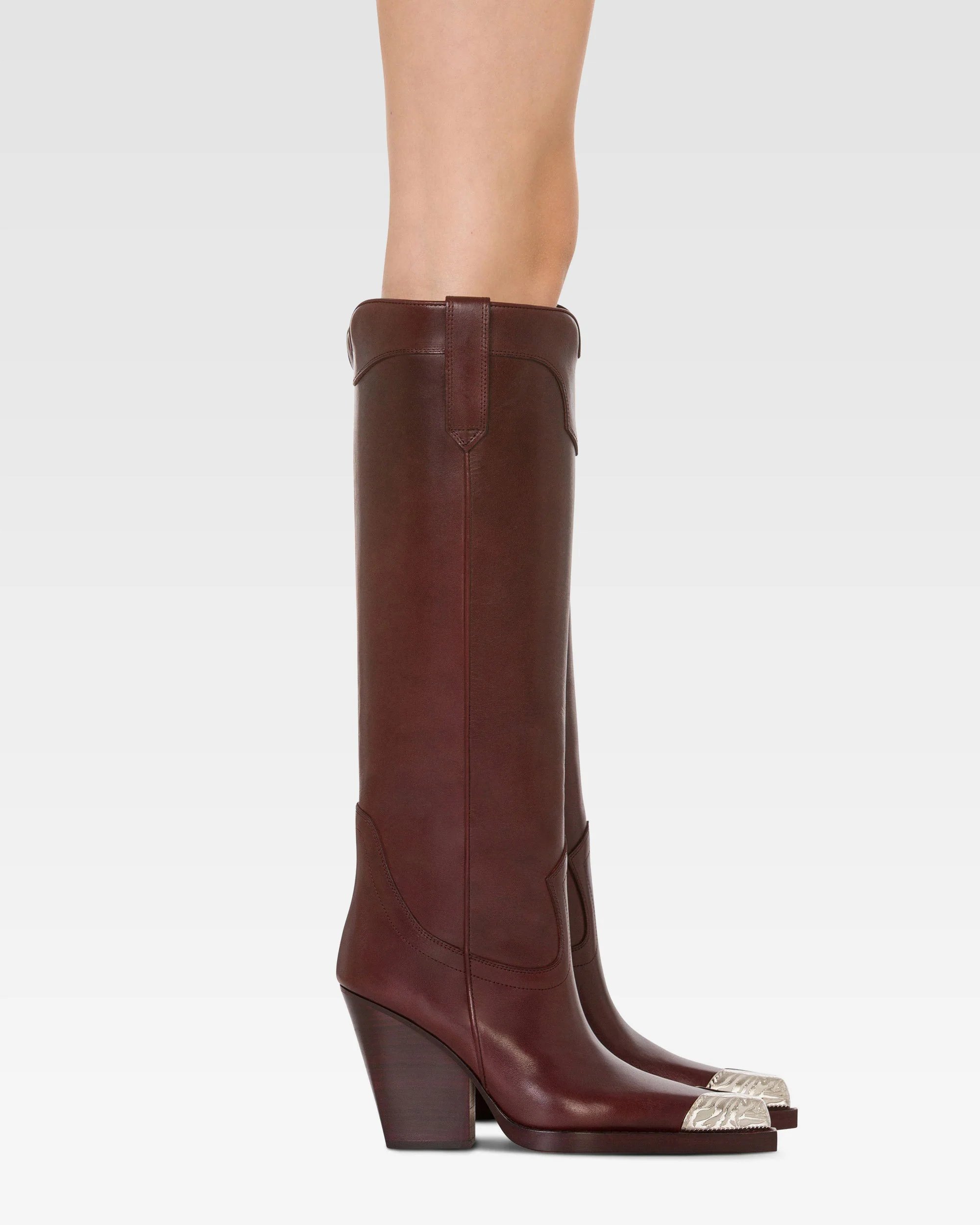 Texan boots in rouge noir calf leather 6 Texan boots in rouge noir calf leather