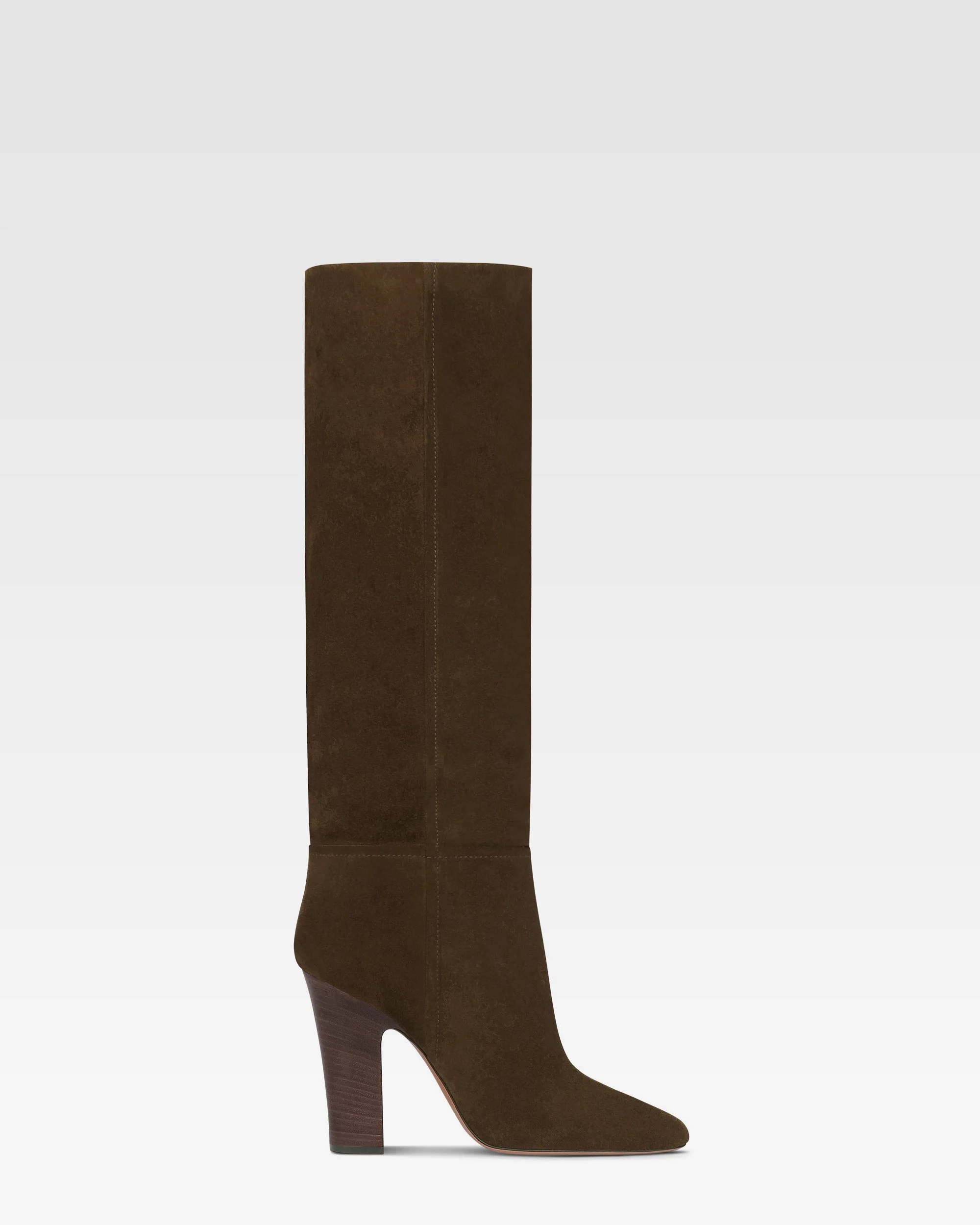 Boots in ebony calf suede leather
