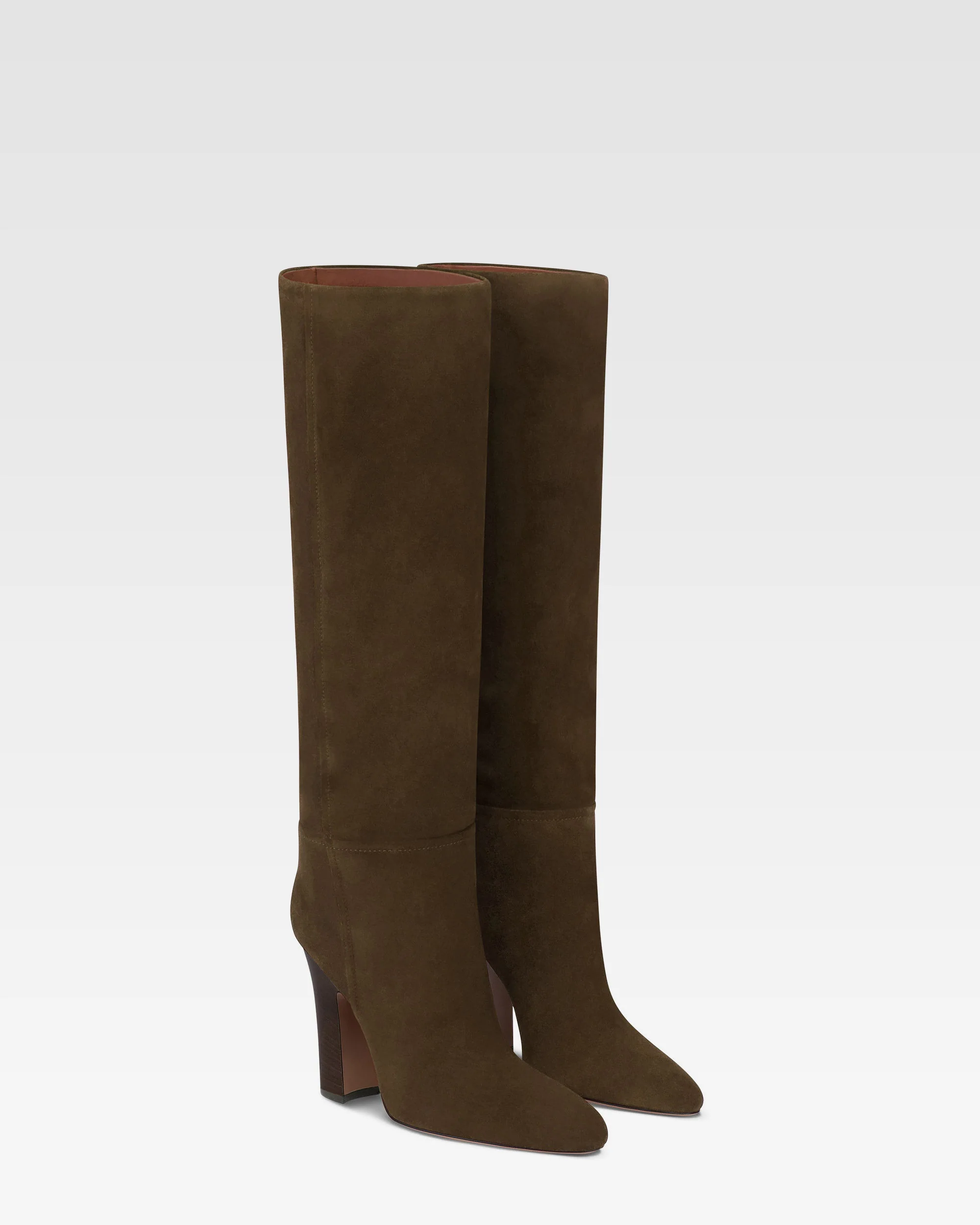 Boots in ebony calf suede leather