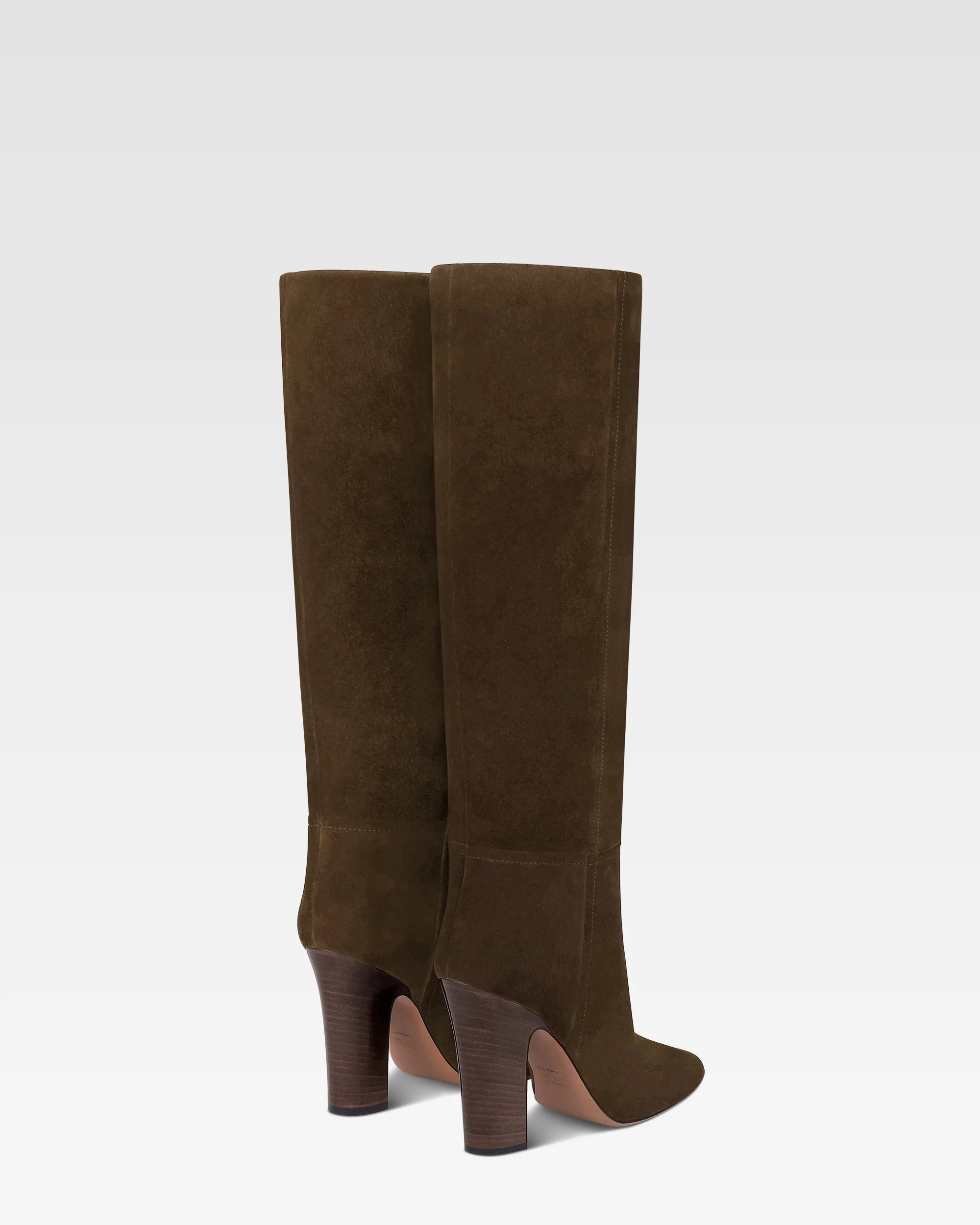 Boots in ebony calf suede leather