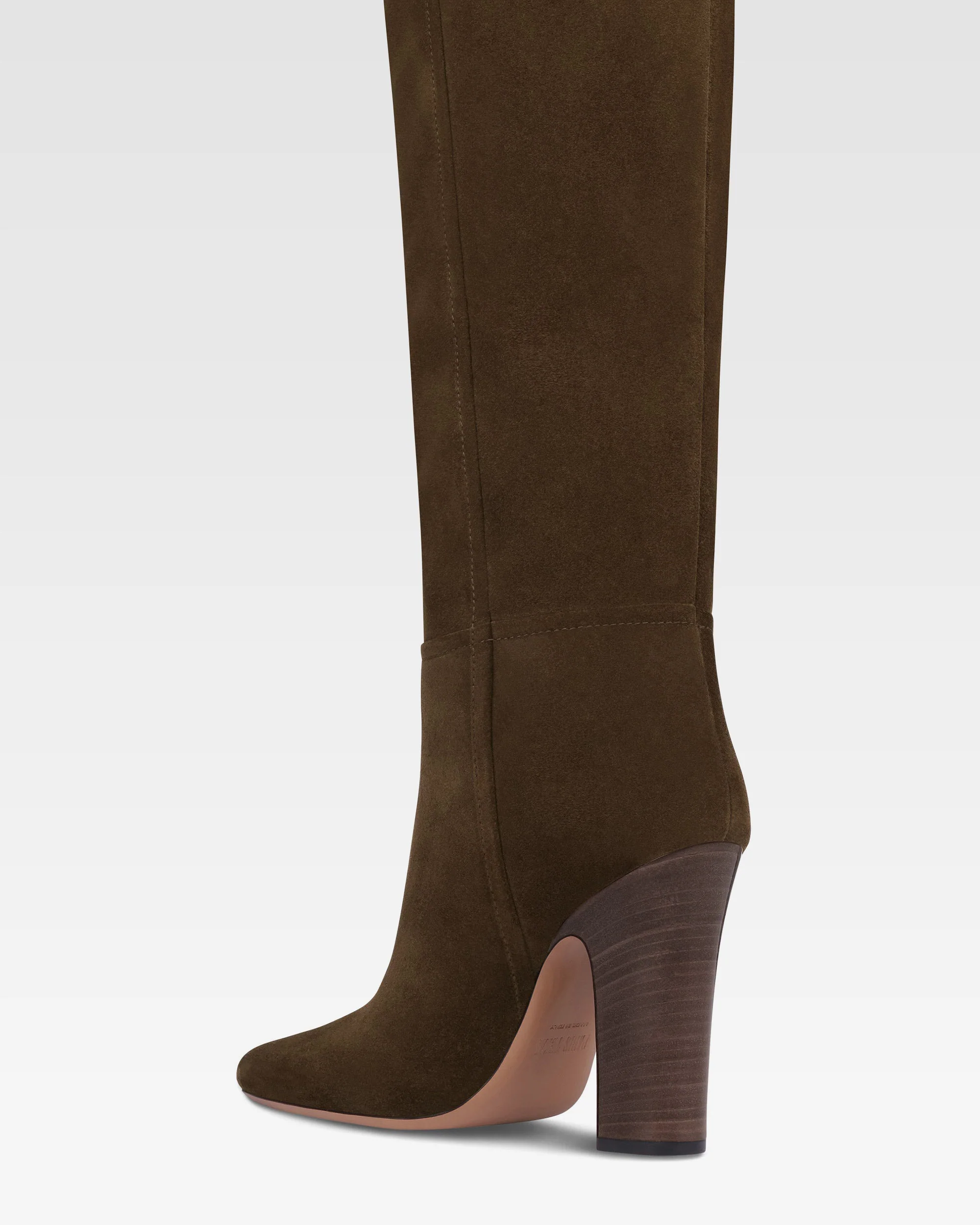 Boots in ebony calf suede leather