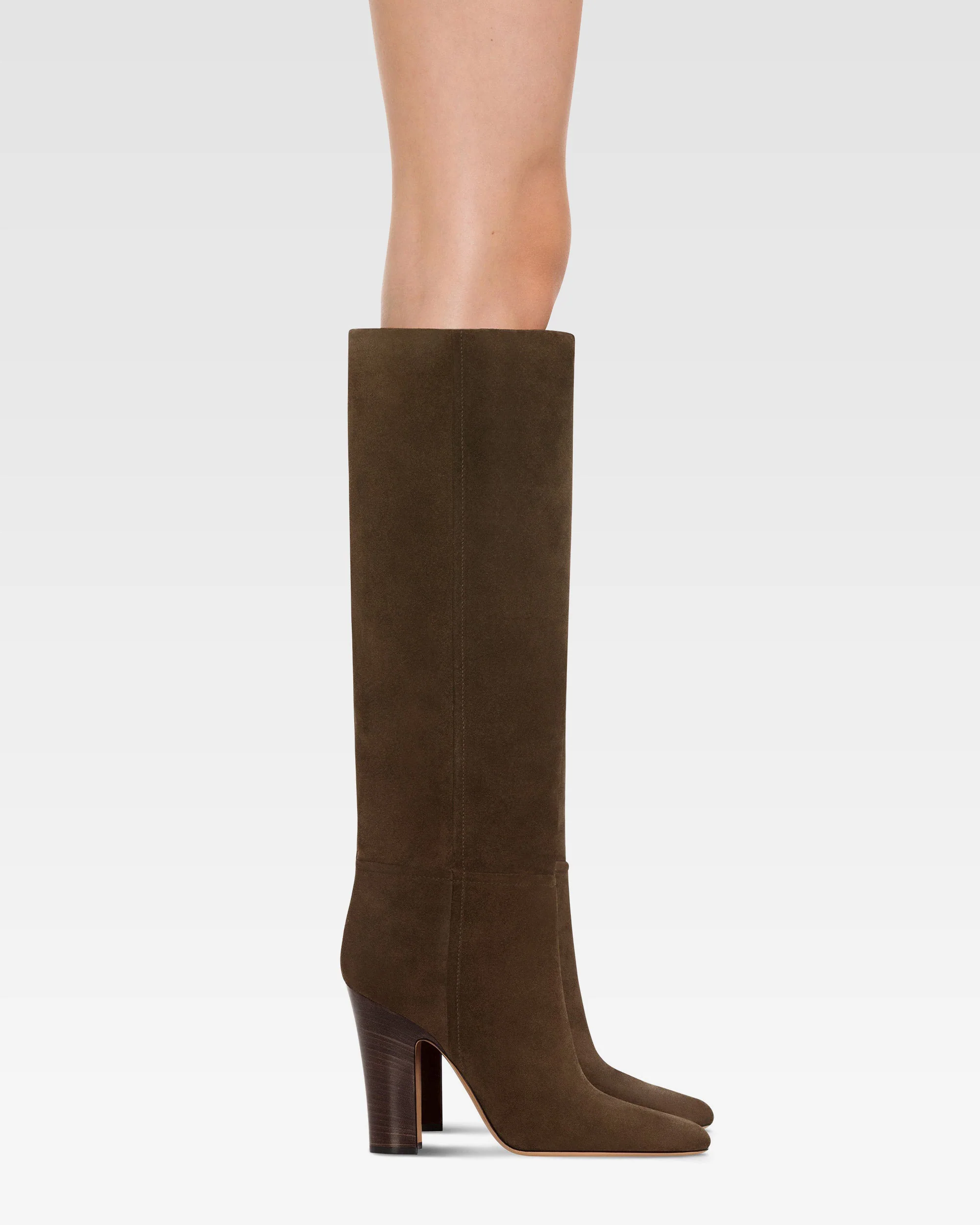 Boots in ebony calf suede leather