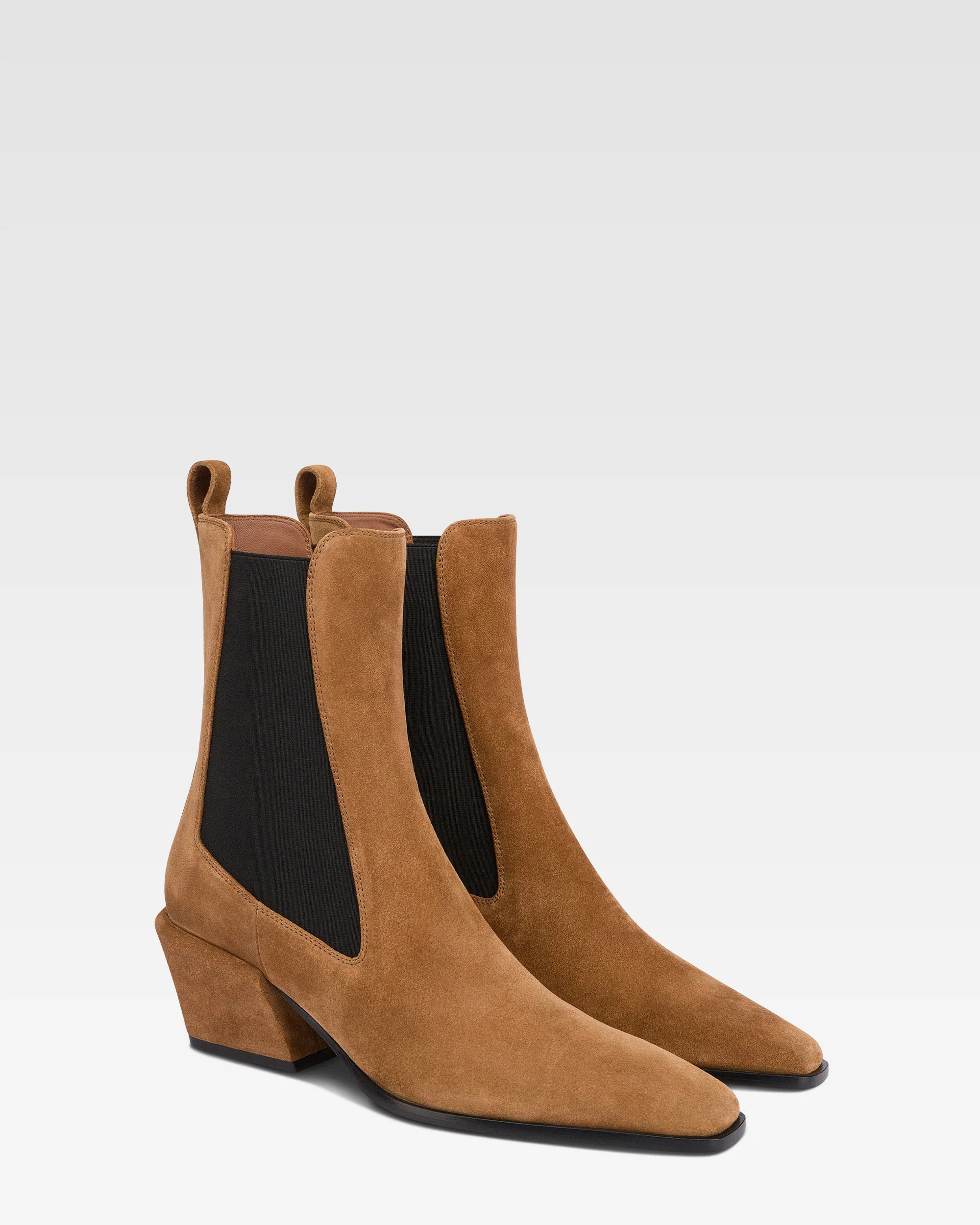 Ankle boots in brown calf suede leather