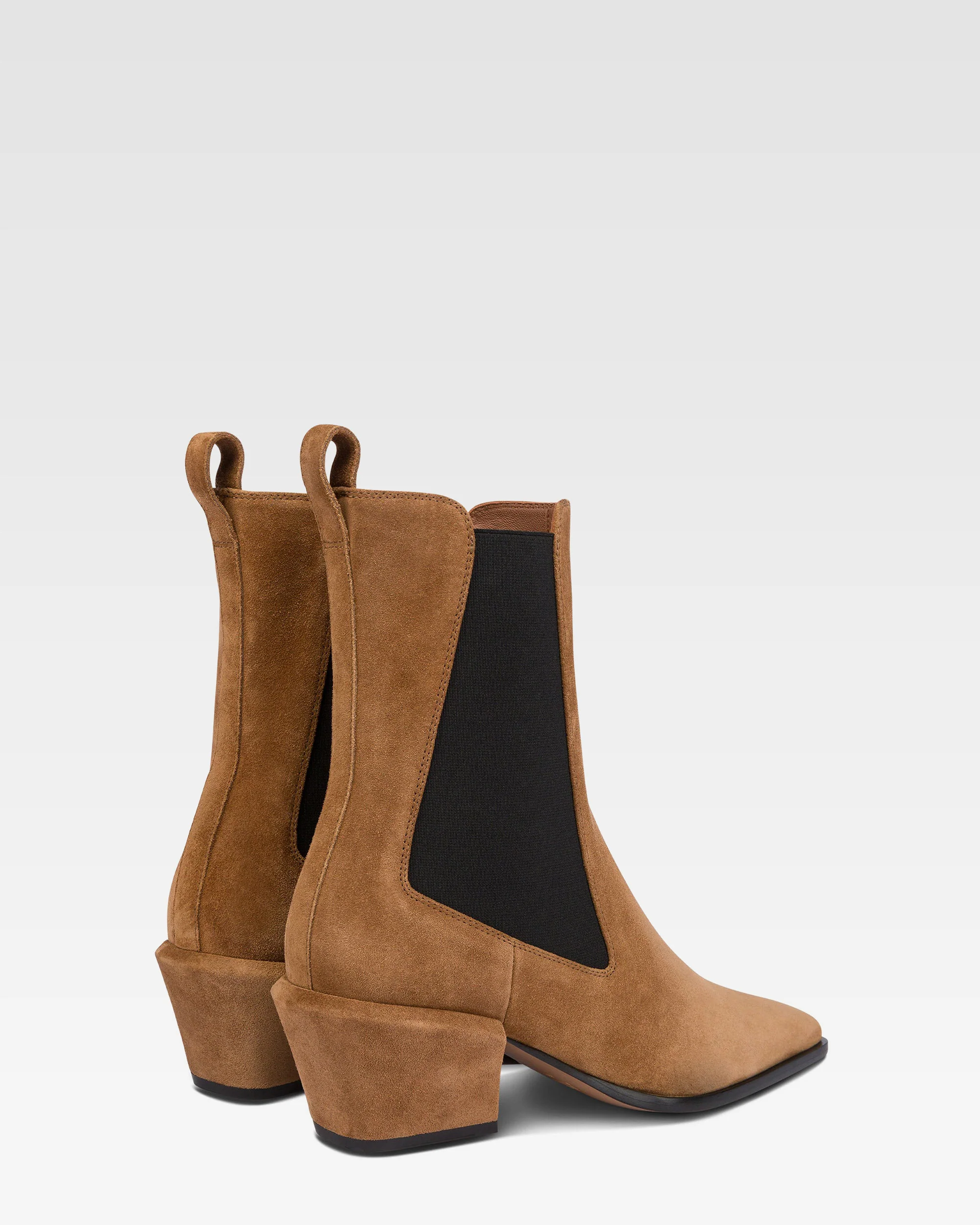 Ankle boots in brown calf suede leather
