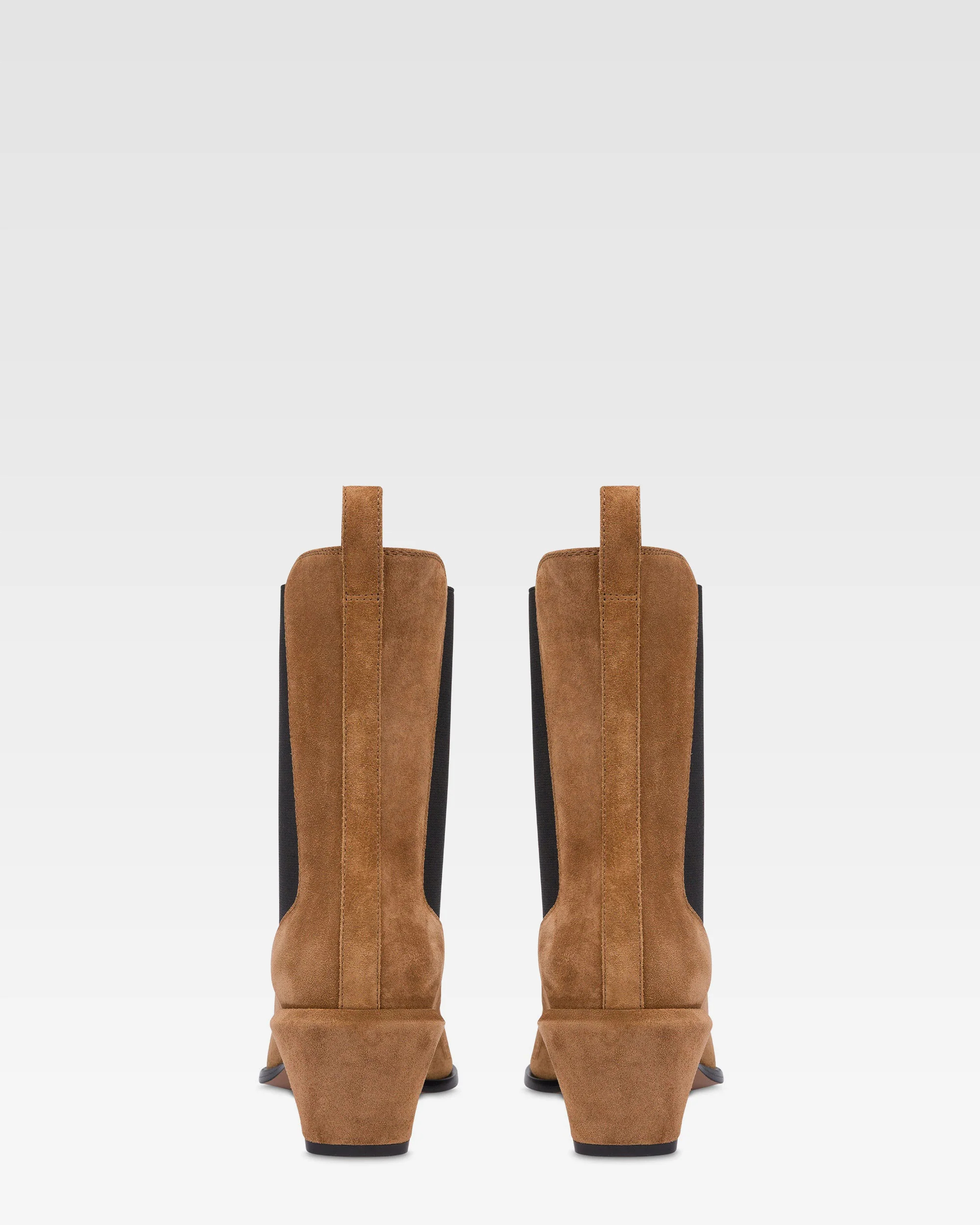 Ankle boots in brown calf suede leather