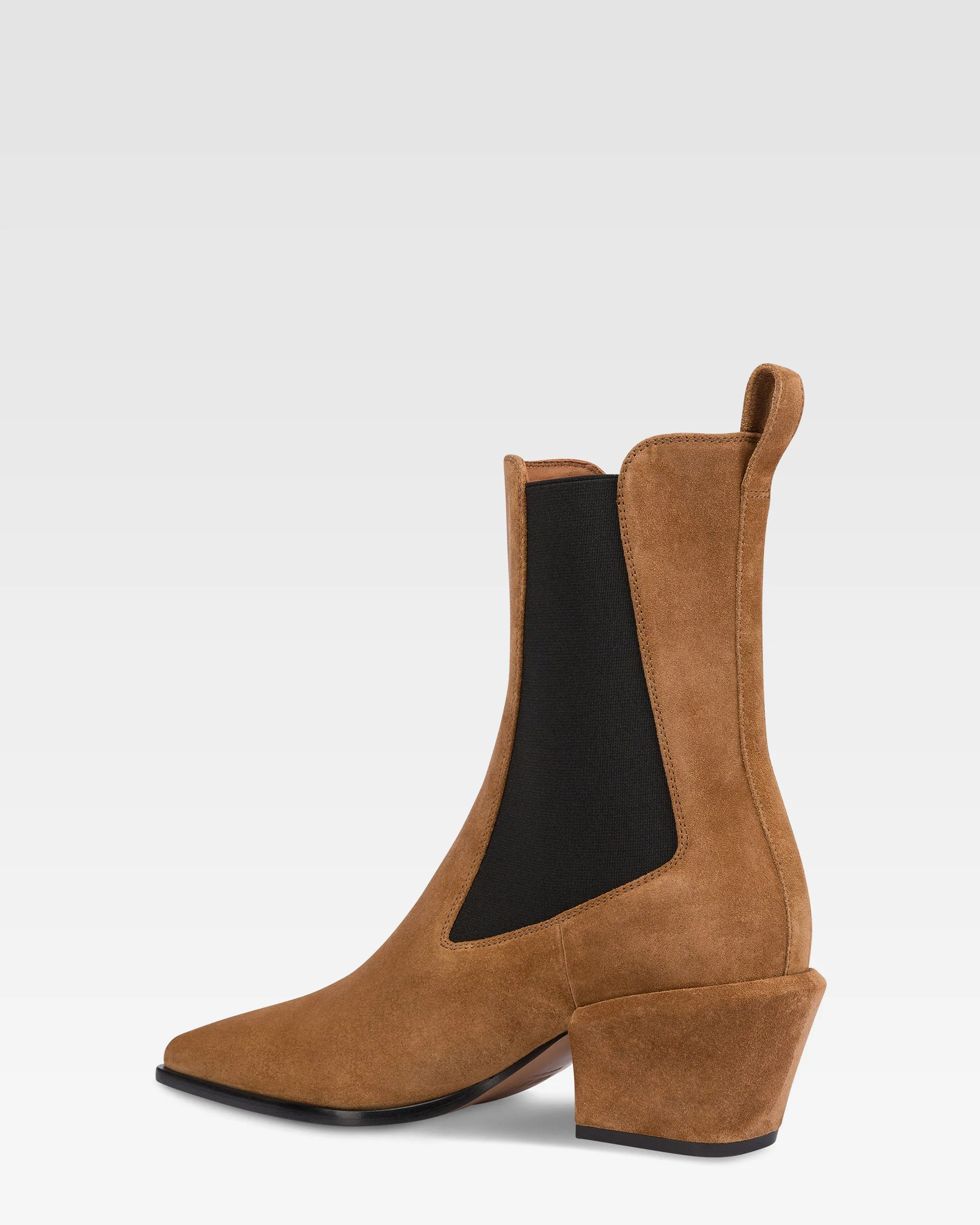 Ankle boots in brown calf suede leather