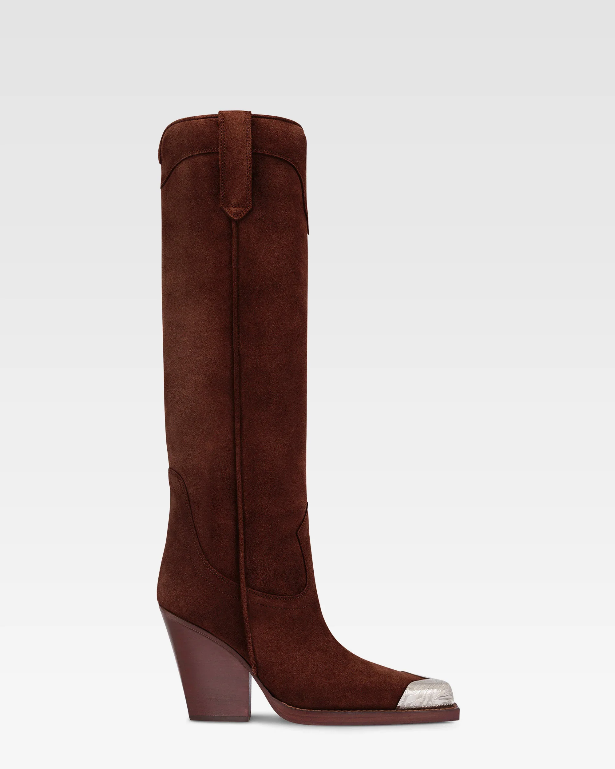 Texan boots in mahogany calf suede leather