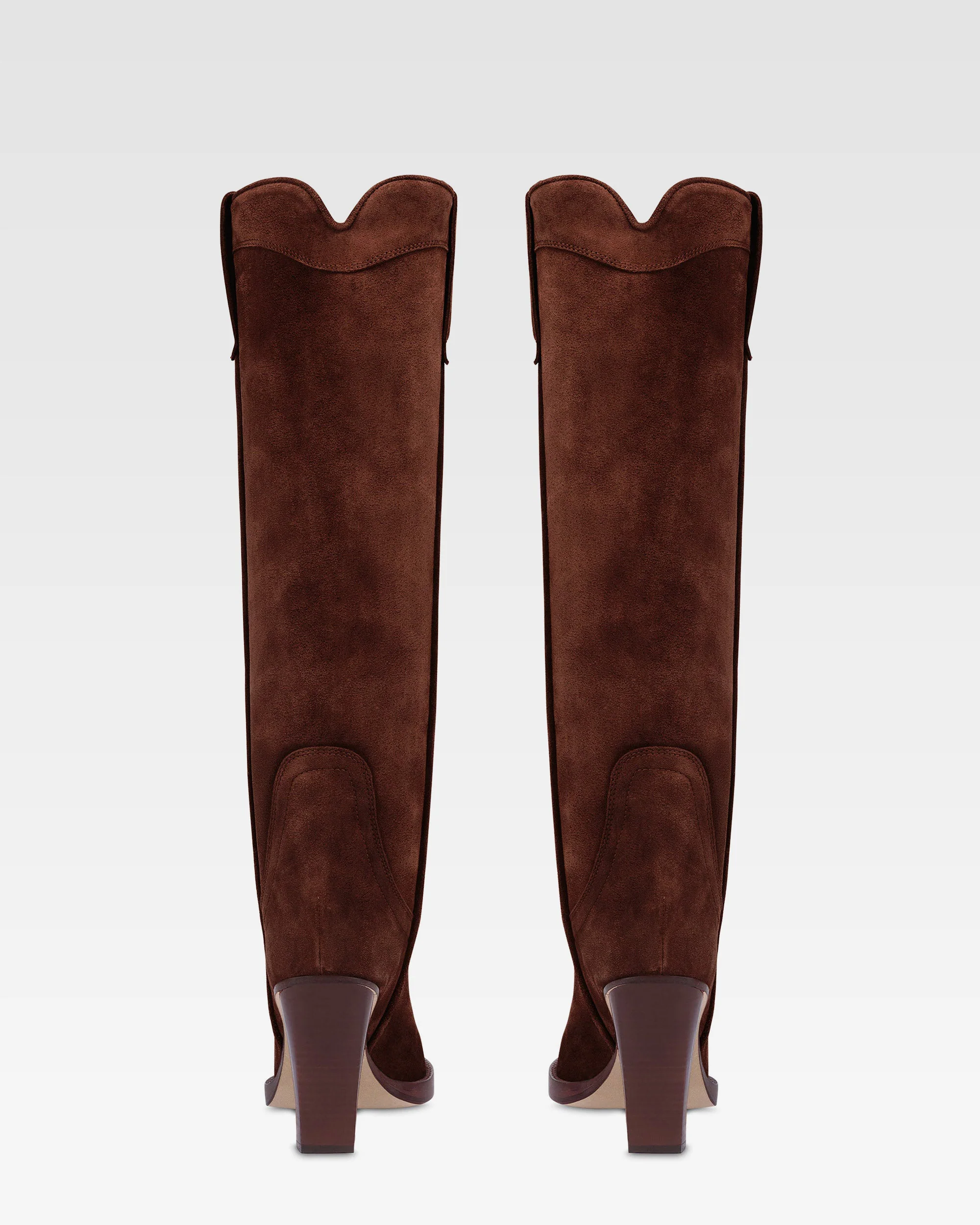 Texan boots in mahogany calf suede leather 4 Texan boots in mahogany calf suede leather