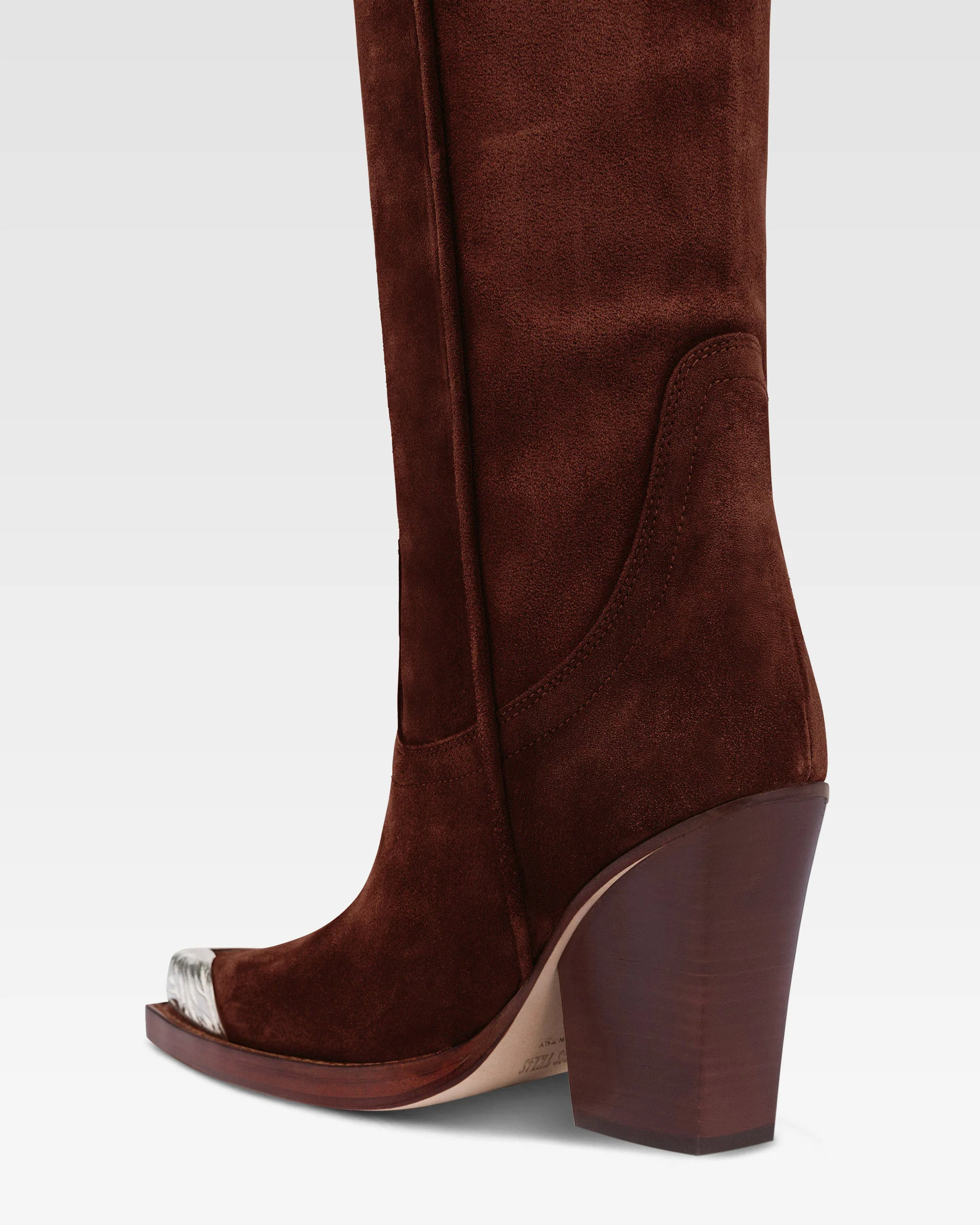 Texan boots in mahogany calf suede leather 5 Texan boots in mahogany calf suede leather