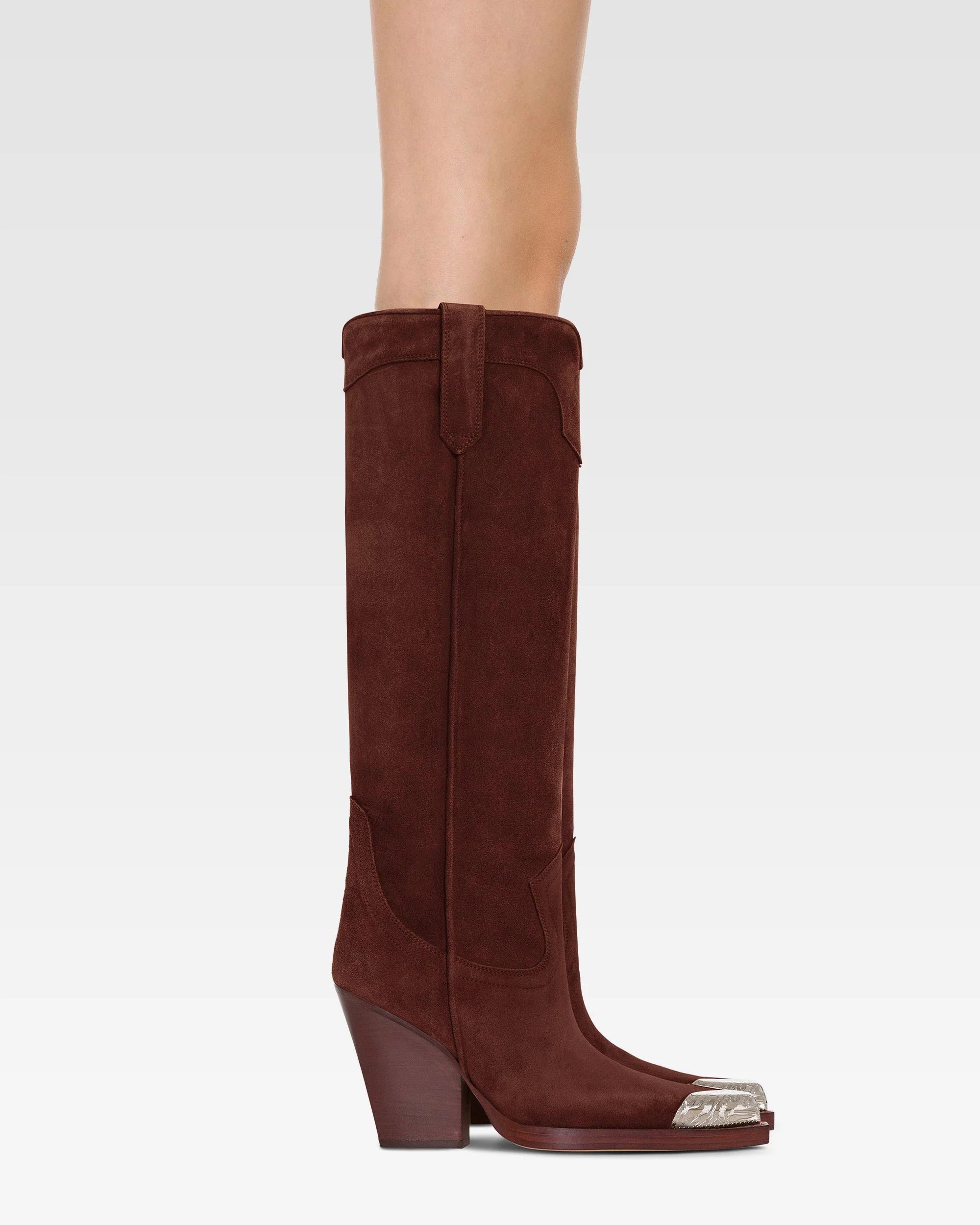 Texan boots in mahogany calf suede leather 6 Texan boots in mahogany calf suede leather