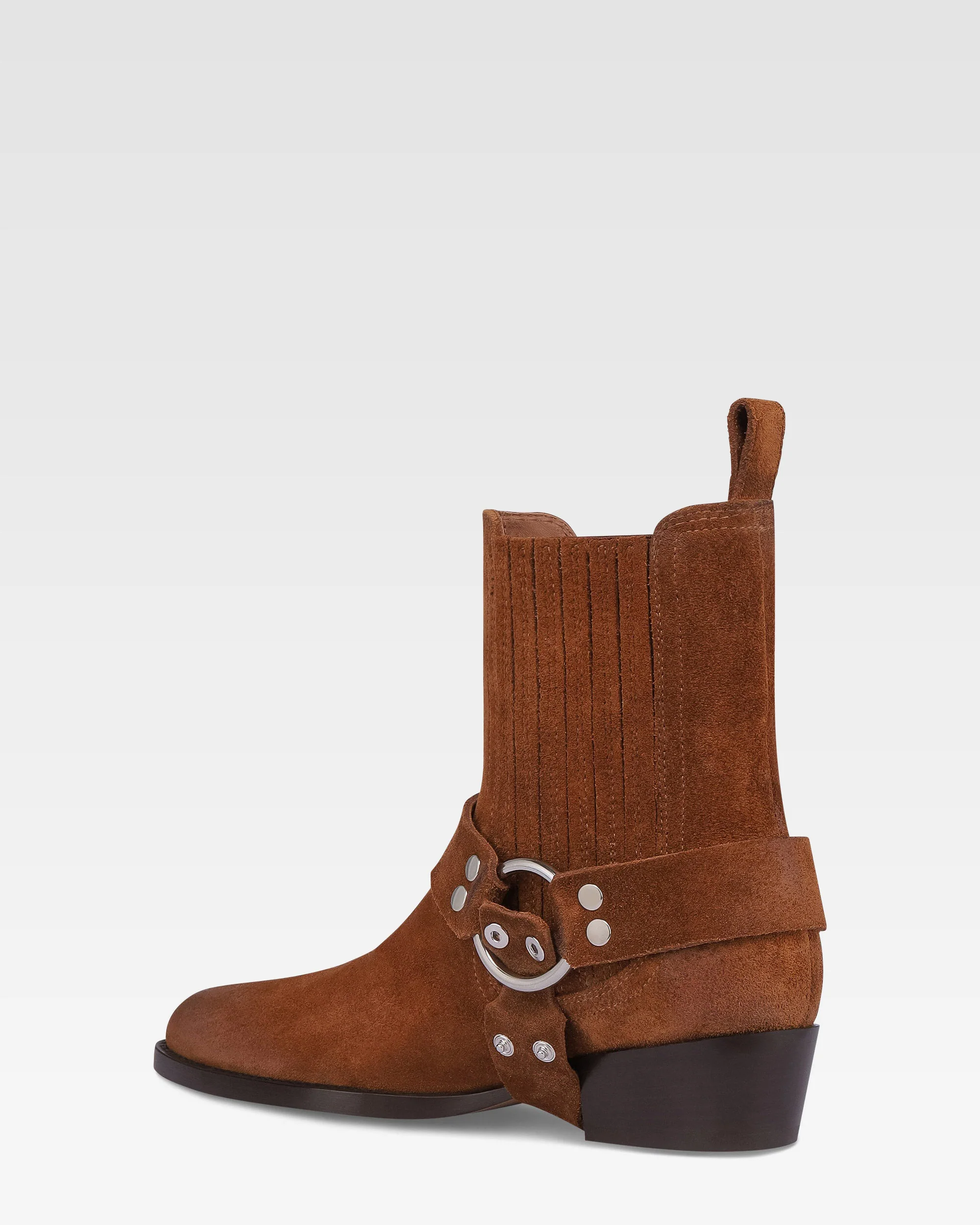 Ankle boots in cognac calf suede leather 5 Ankle boots in cognac calf suede leather