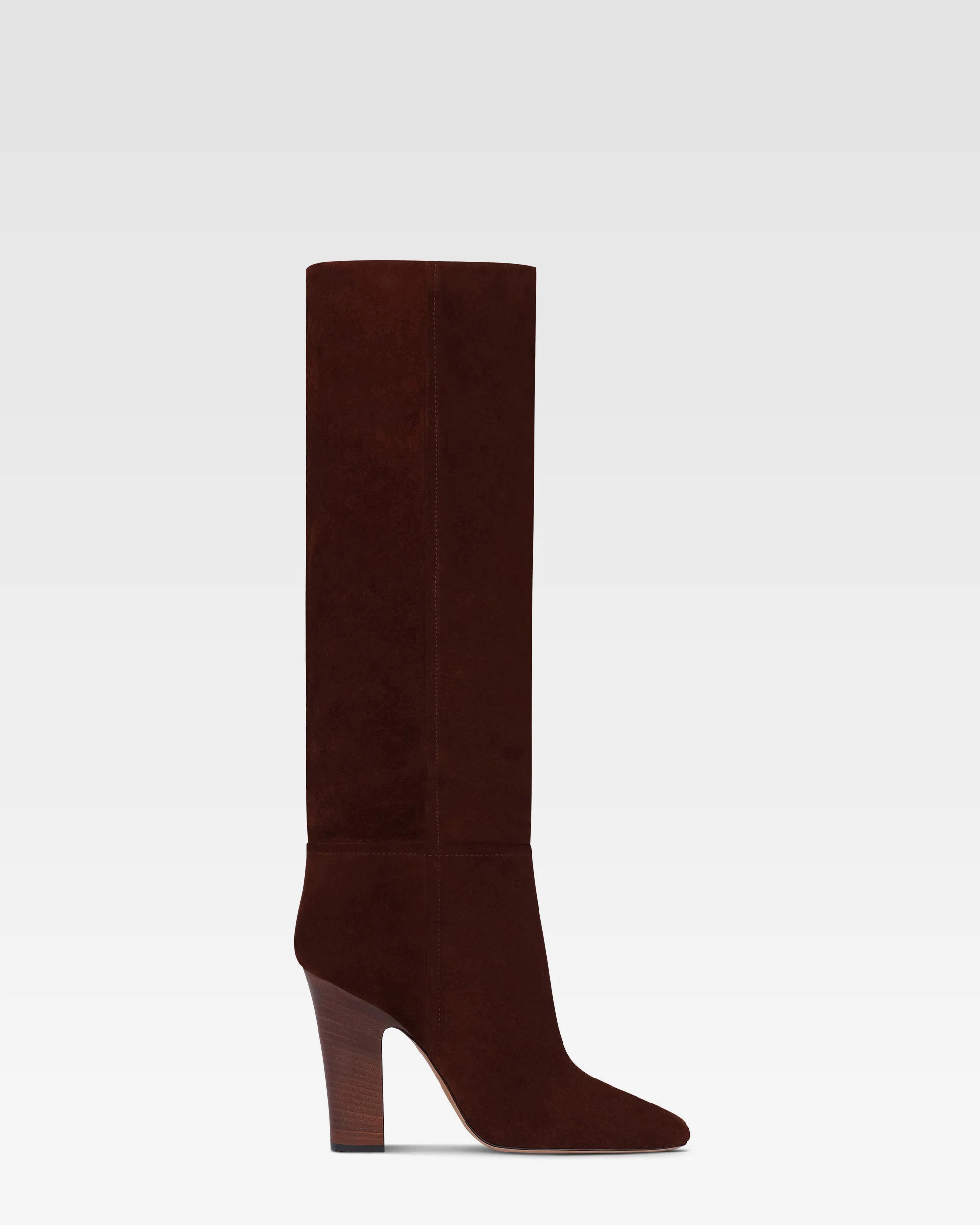Boots in mahogany calf suede leather