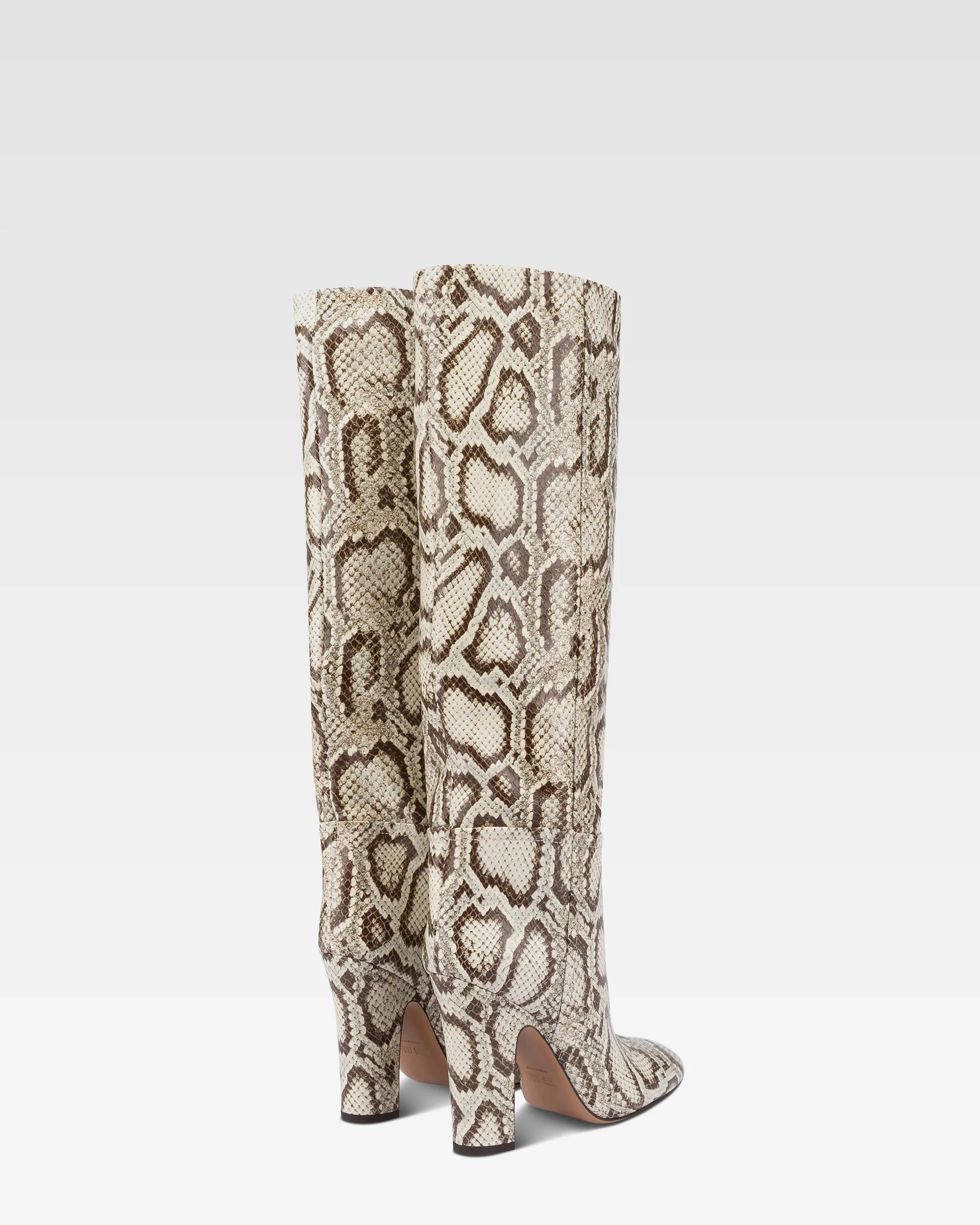Boots in natural printed python leather 3 Boots in natural printed python leather
