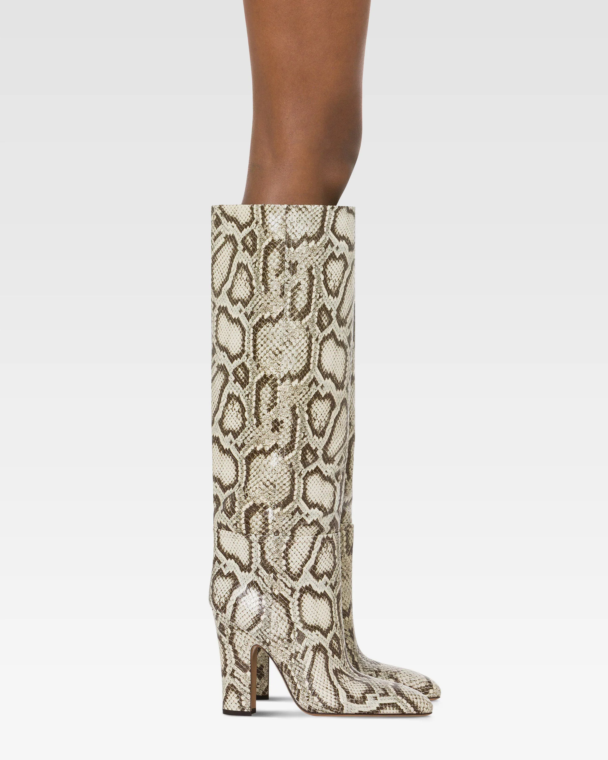 Boots in natural printed python leather 6 Boots in natural printed python leather