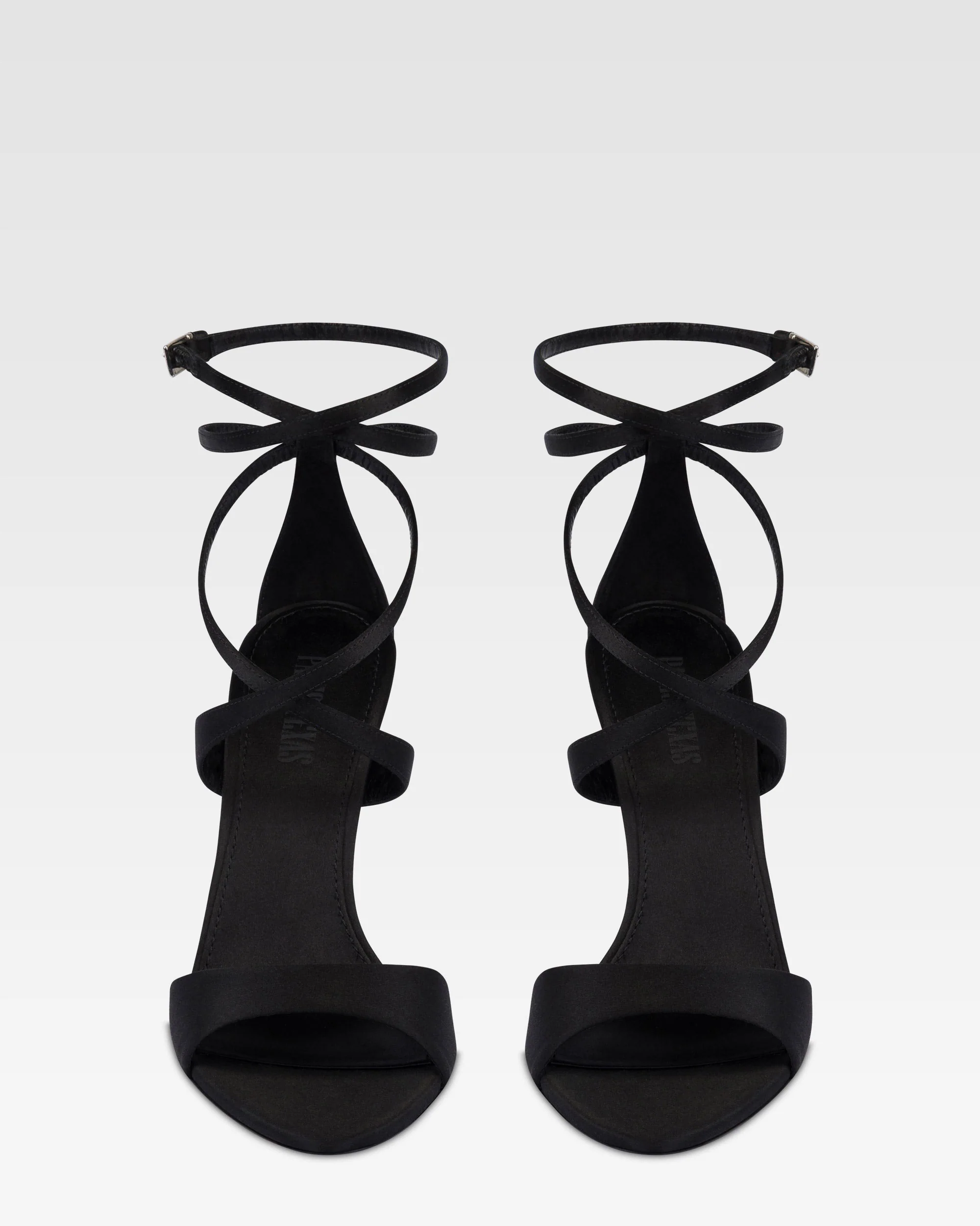 Ankle-strap sandals in black satin 3 Ankle-strap sandals in black satin
