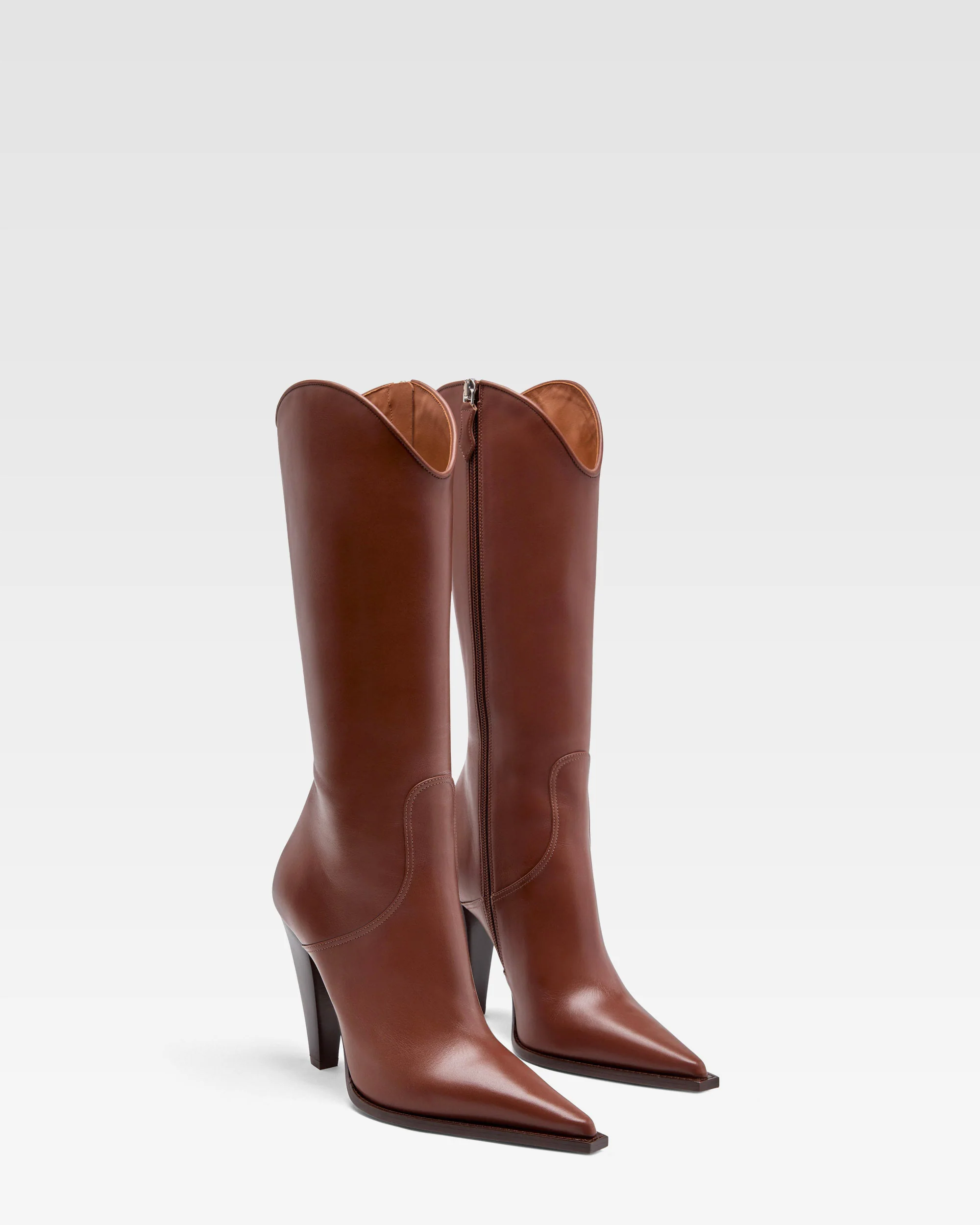 Brown leather boot