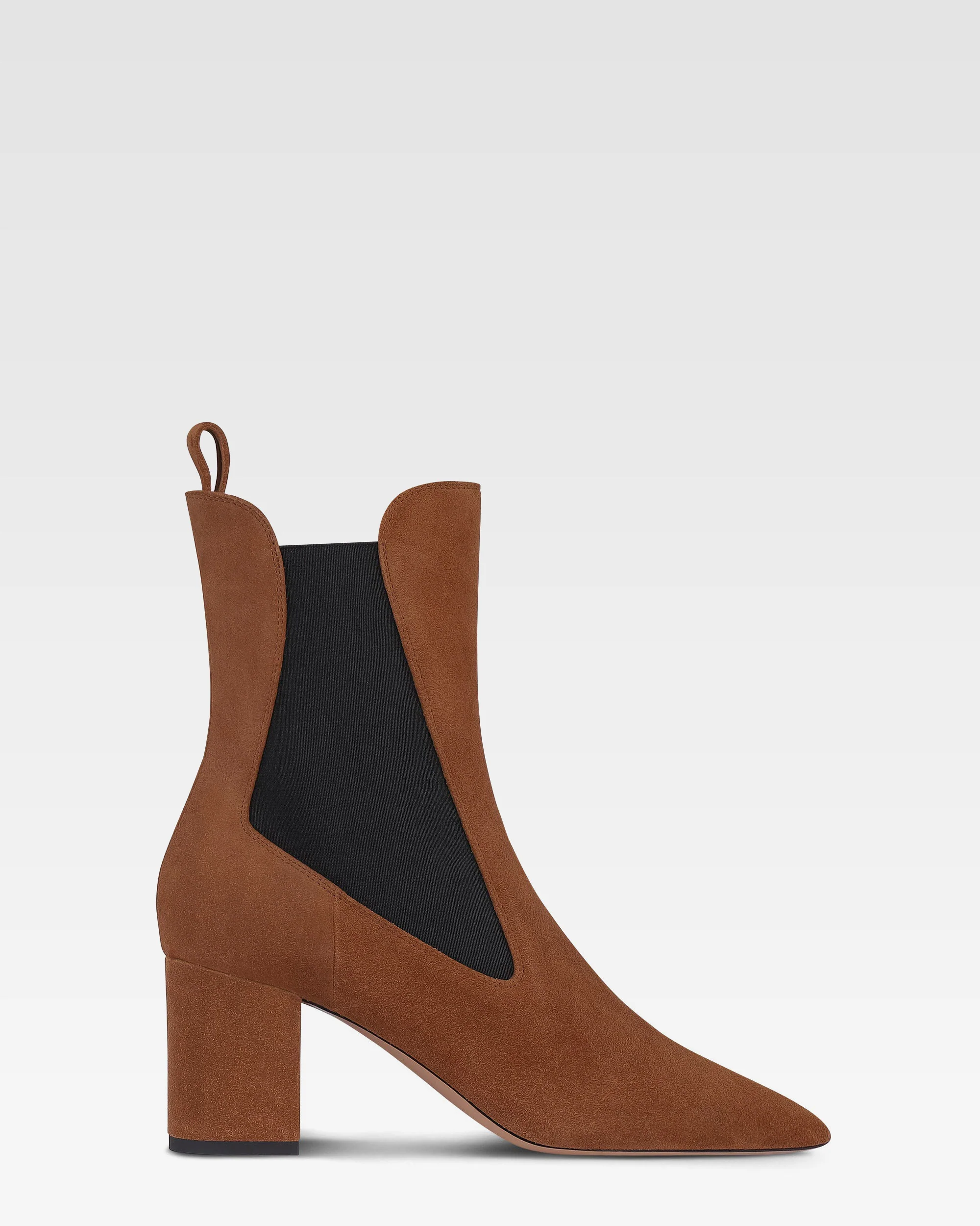 Ankle boots in brown calf suede leather